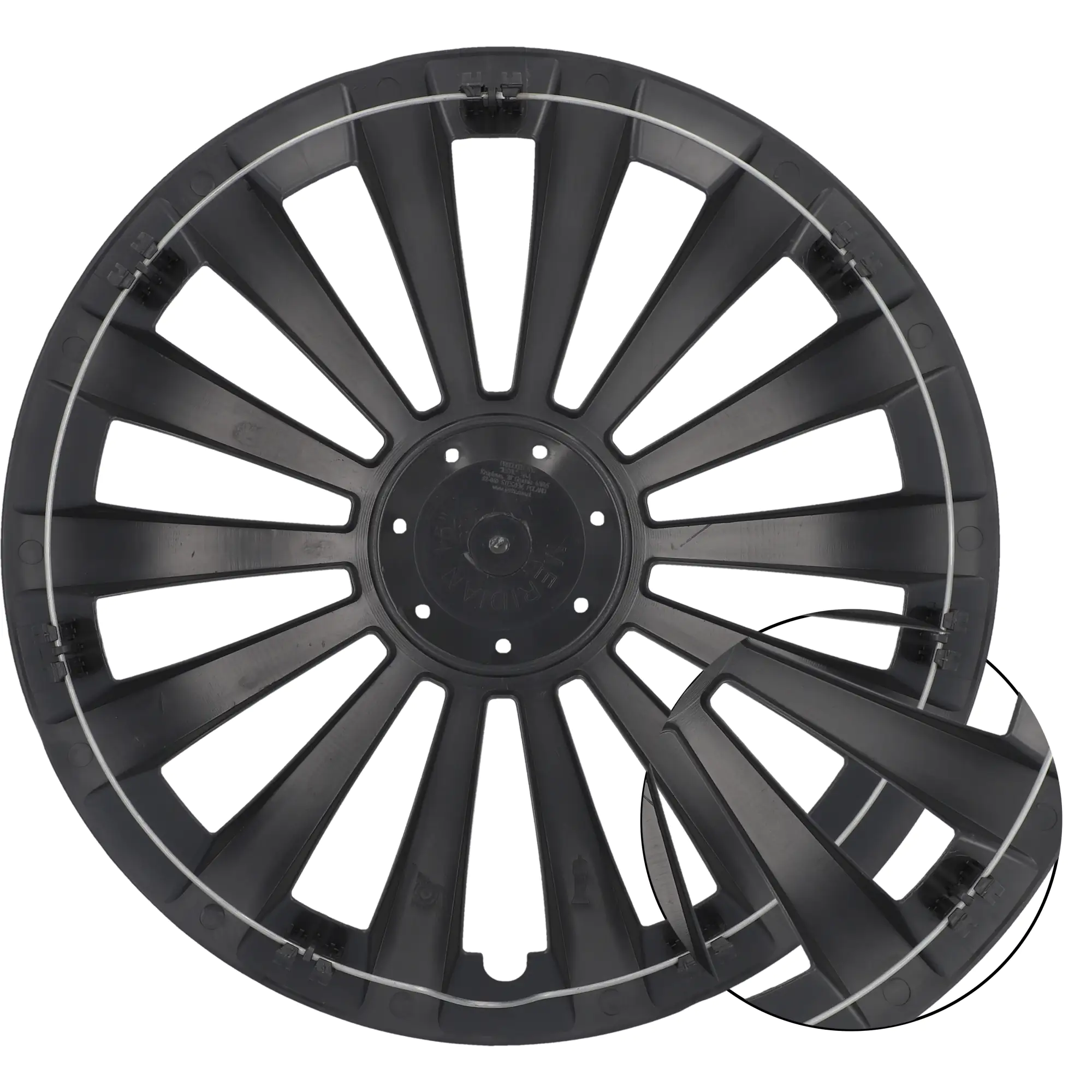 Cartrend Radzierblende Meridian 38 cm (15 Zoll) schwarz 4 stück