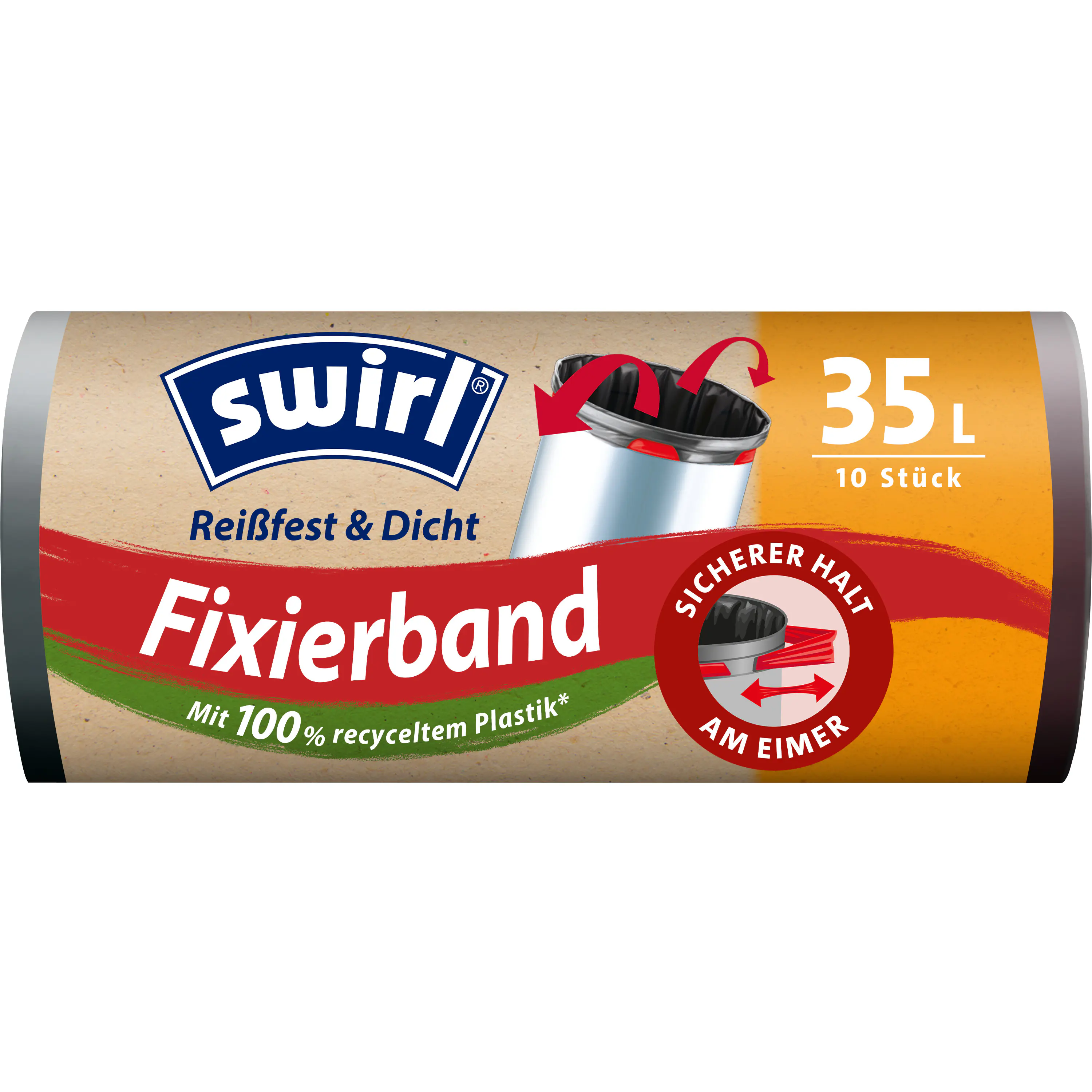 Swirl® Fixierband-Müllbeutel 35 L Reißfest & Dicht