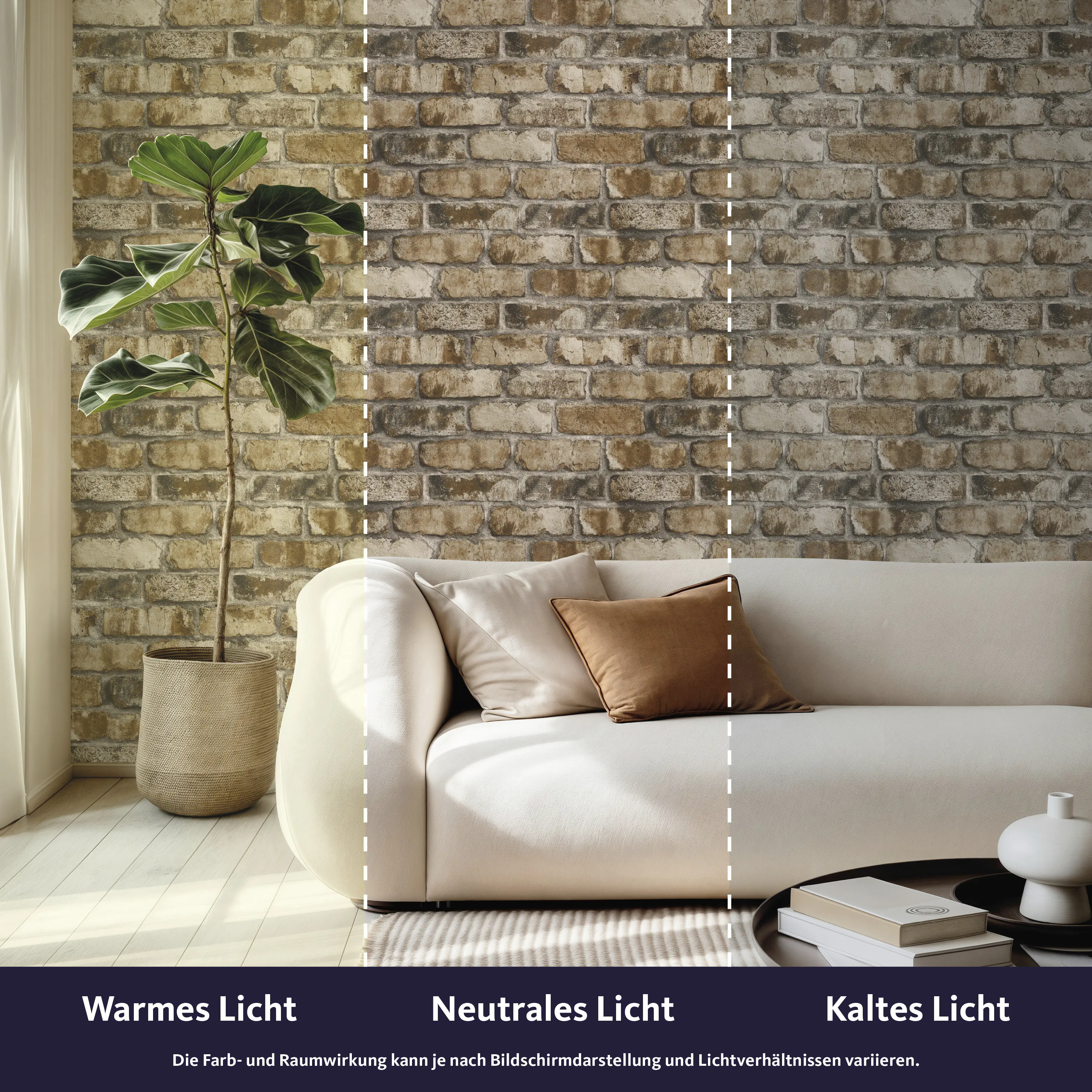 Tesa x Rasch selbstklebende Tapete Clayton Backstein braun grau 6 x 0,53 m
