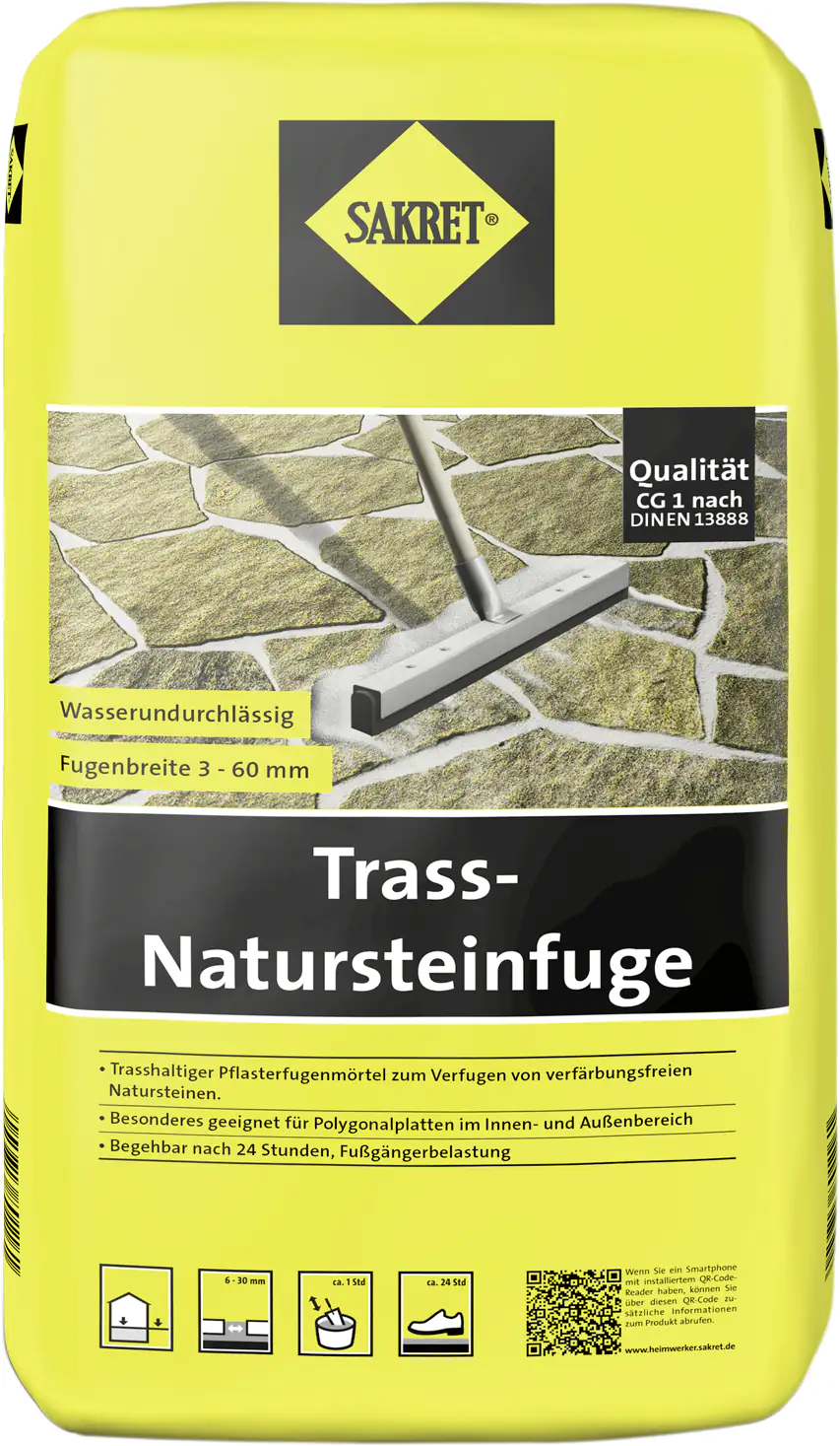 Sakret Trass-Natursteinfuge 6 - 30 mm grau 5 kg Sakret Trass-Natursteinfuge 6 - 30 mm grau 5 kg