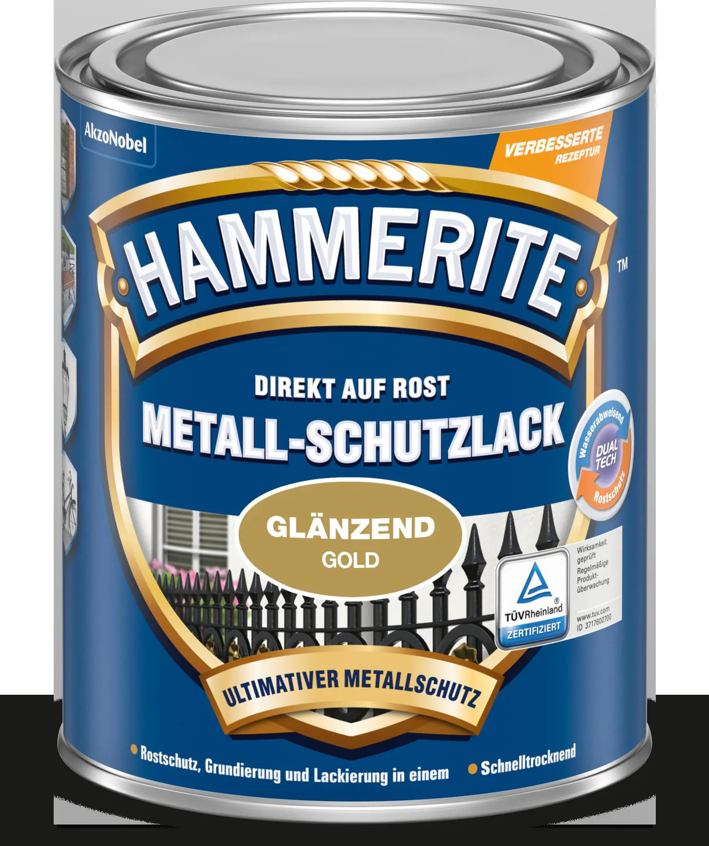Hammerite Metall-Schutzlack Hammerschlag 250 ml gold glänzend