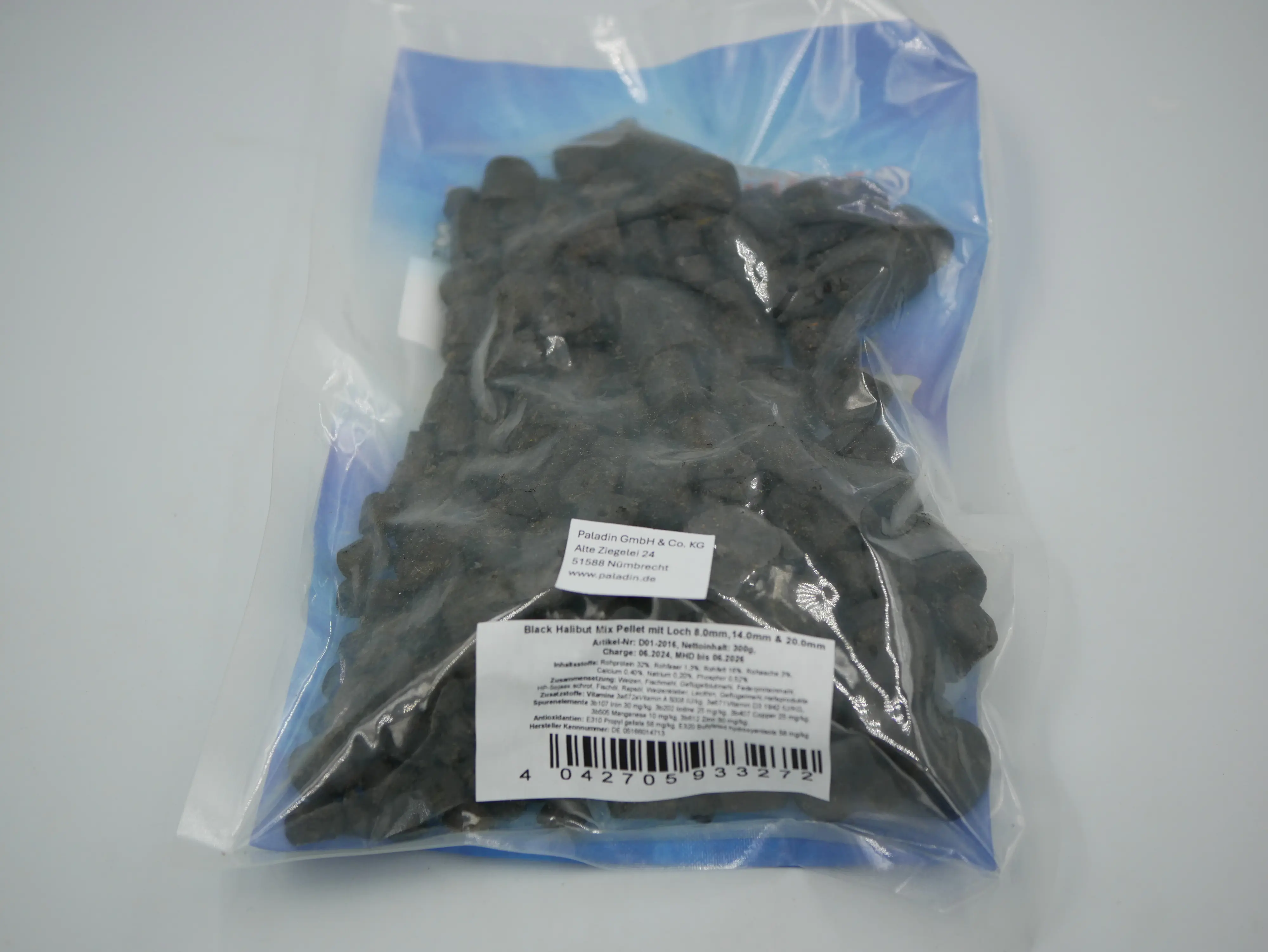 Paladin Angelköder Pellet Black Halibut Mix schwarz 8,0-20mm/300g mit Loch