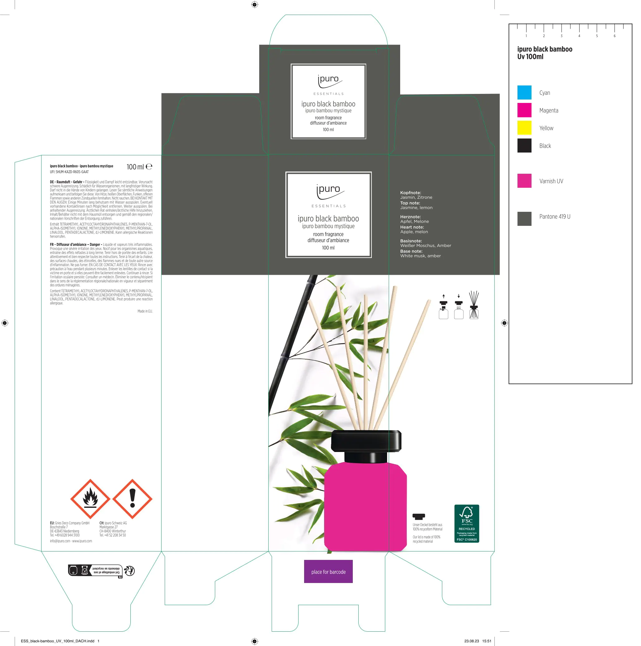 ipuro ESSENTIALS Raumduft Black Bamboo 100 ml