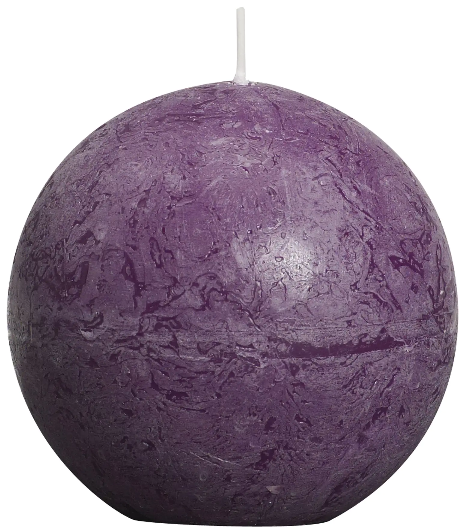 Bolsius Rustik Kugelkerze lila, Höhe 8 cm, Ø 8 cm