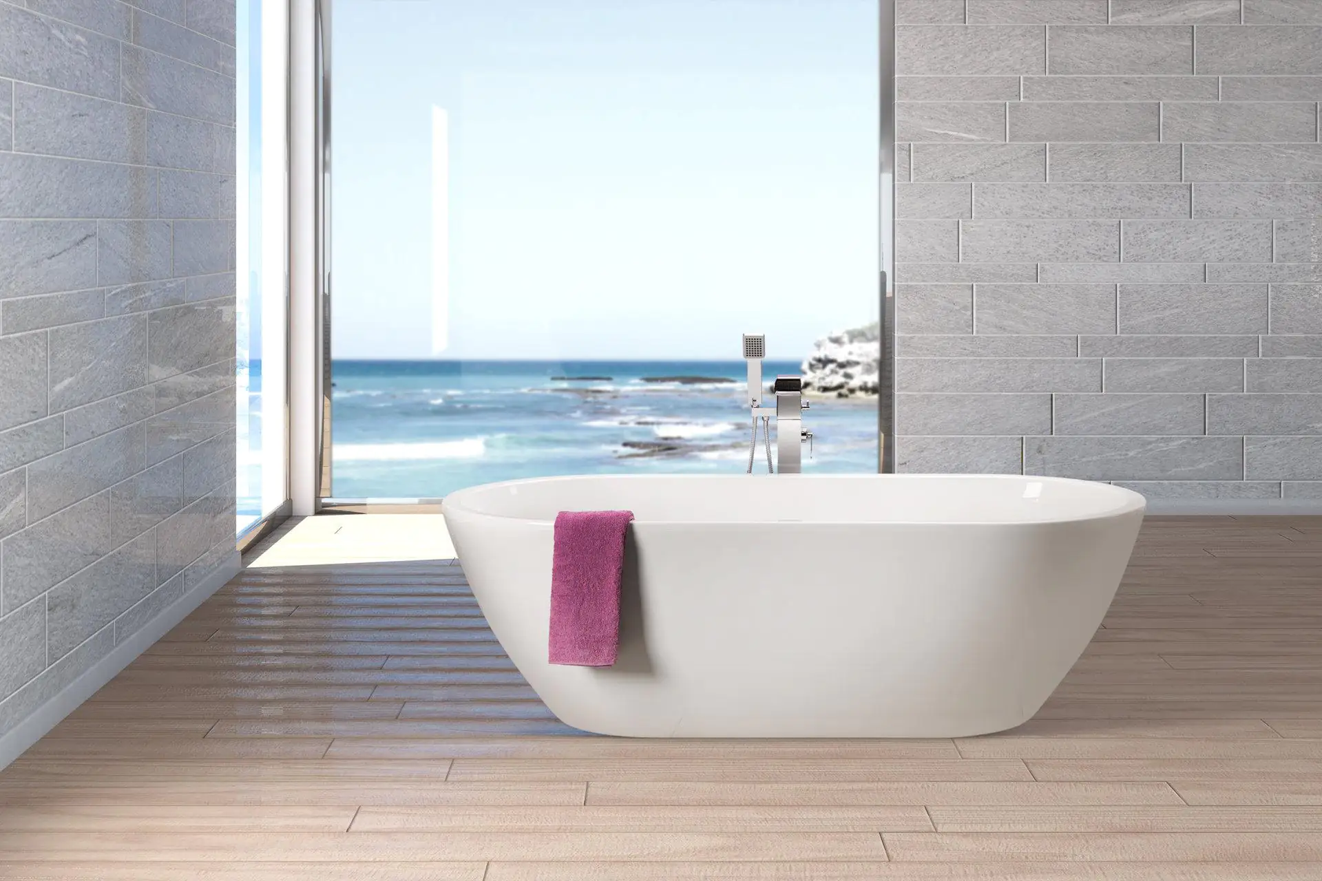 Ottofond Freistehende Badewanne Carney 190 x 89,5 x 45 cm, weiß