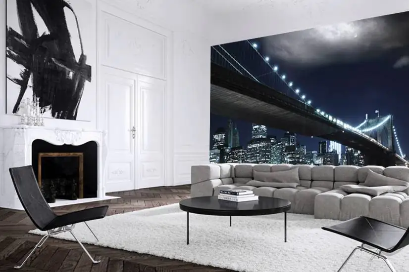 papermoon Vlies- Fototapete Digitaldruck 350 x 260 cm Brooklin Bridge by night