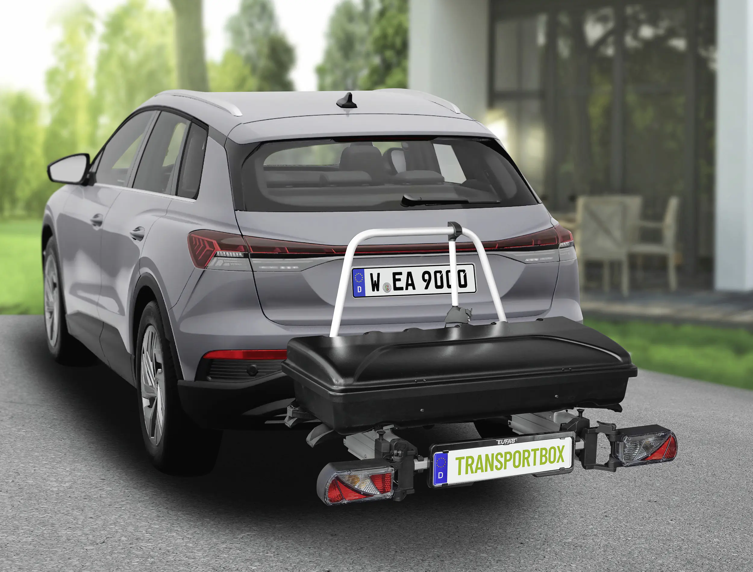 EUFAB Transportbox für Fahrradträger abschließbar 350 L schwarz