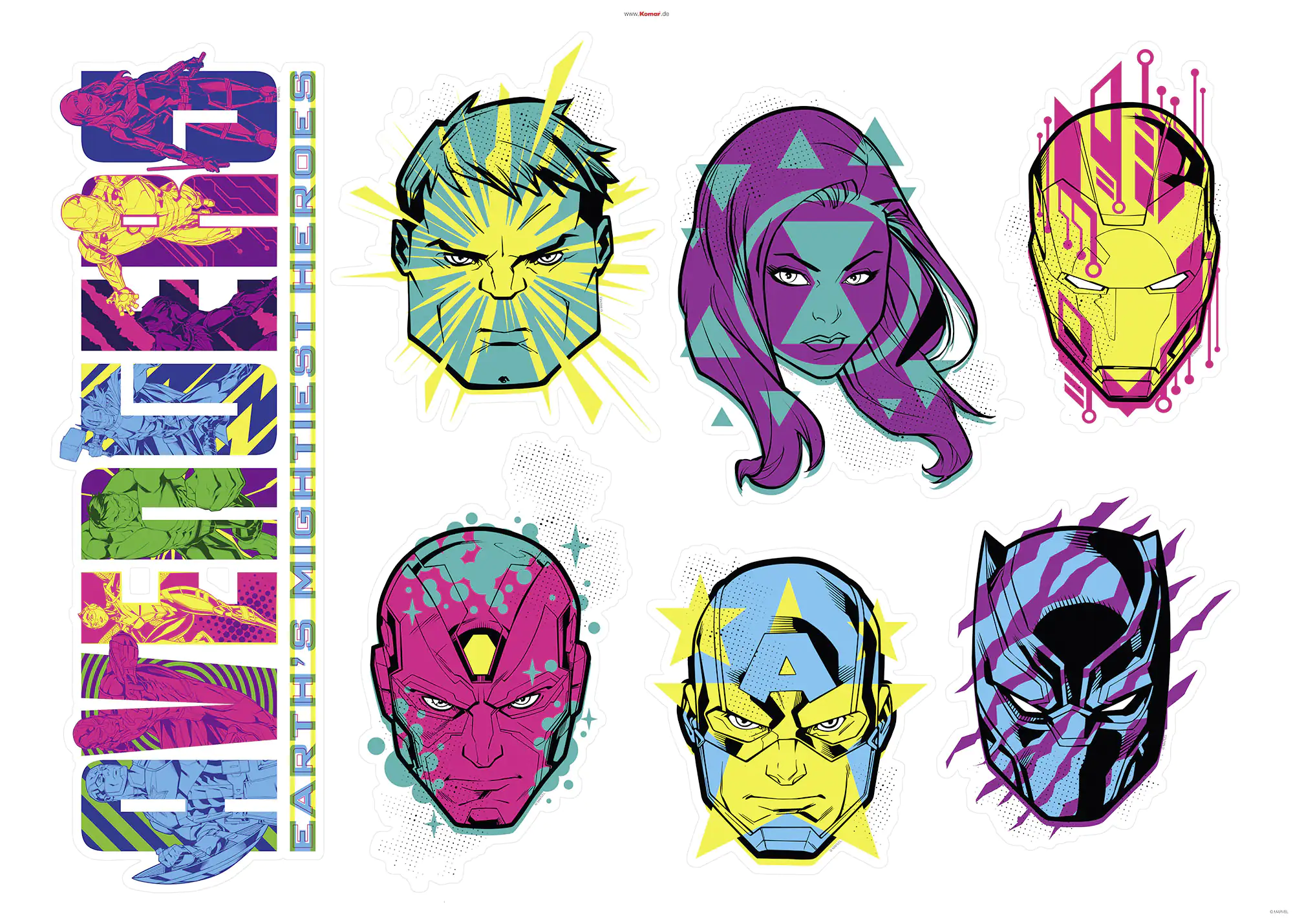 Komar Dekosticker Avengers Heroes 100 x 70 cm Komar Dekosticker Avengers Heroes 100 x 70 cm