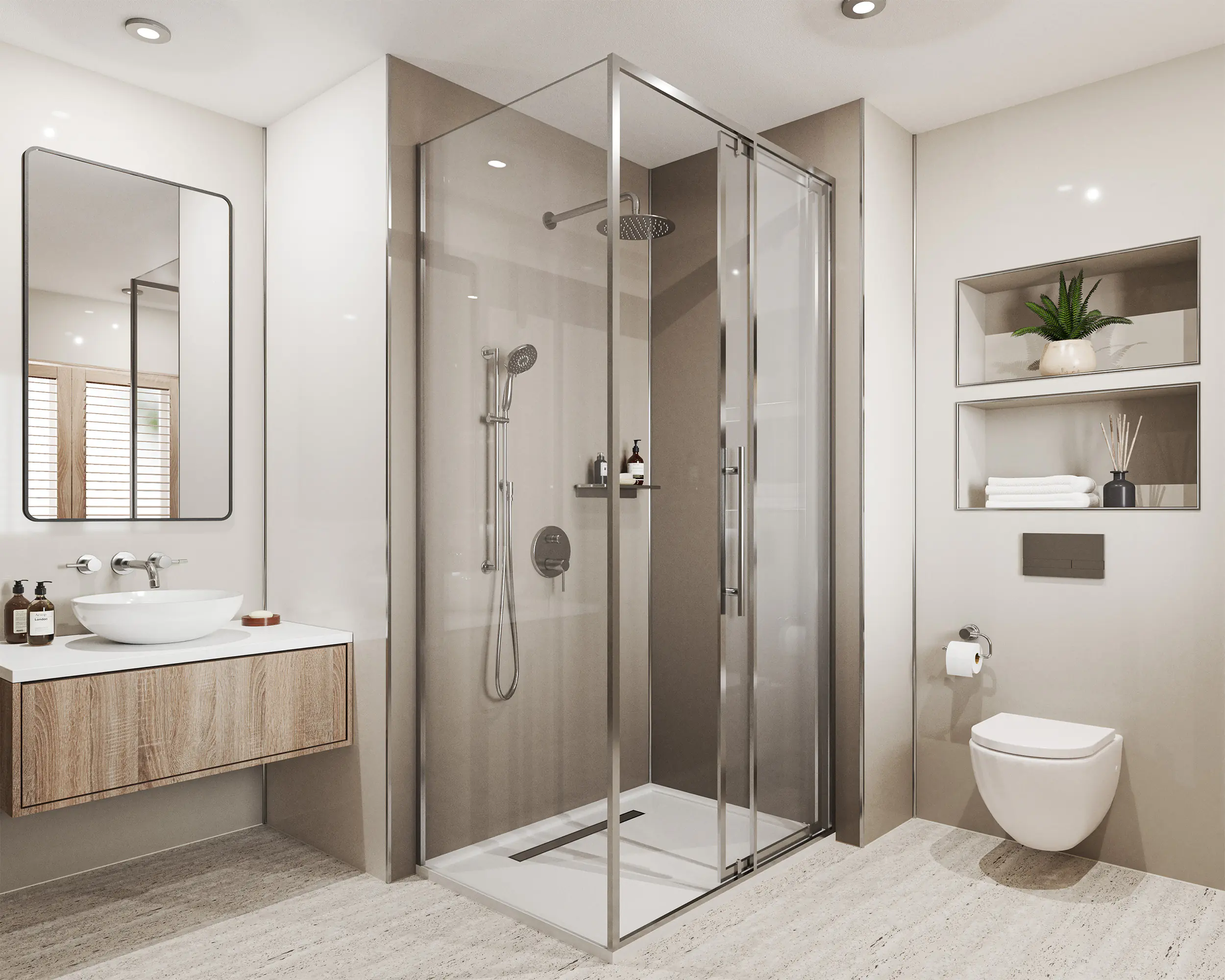 Wetwall Alloy Wandpaneel  Terra Grey/Seabreeze Green 60 x 244 cm