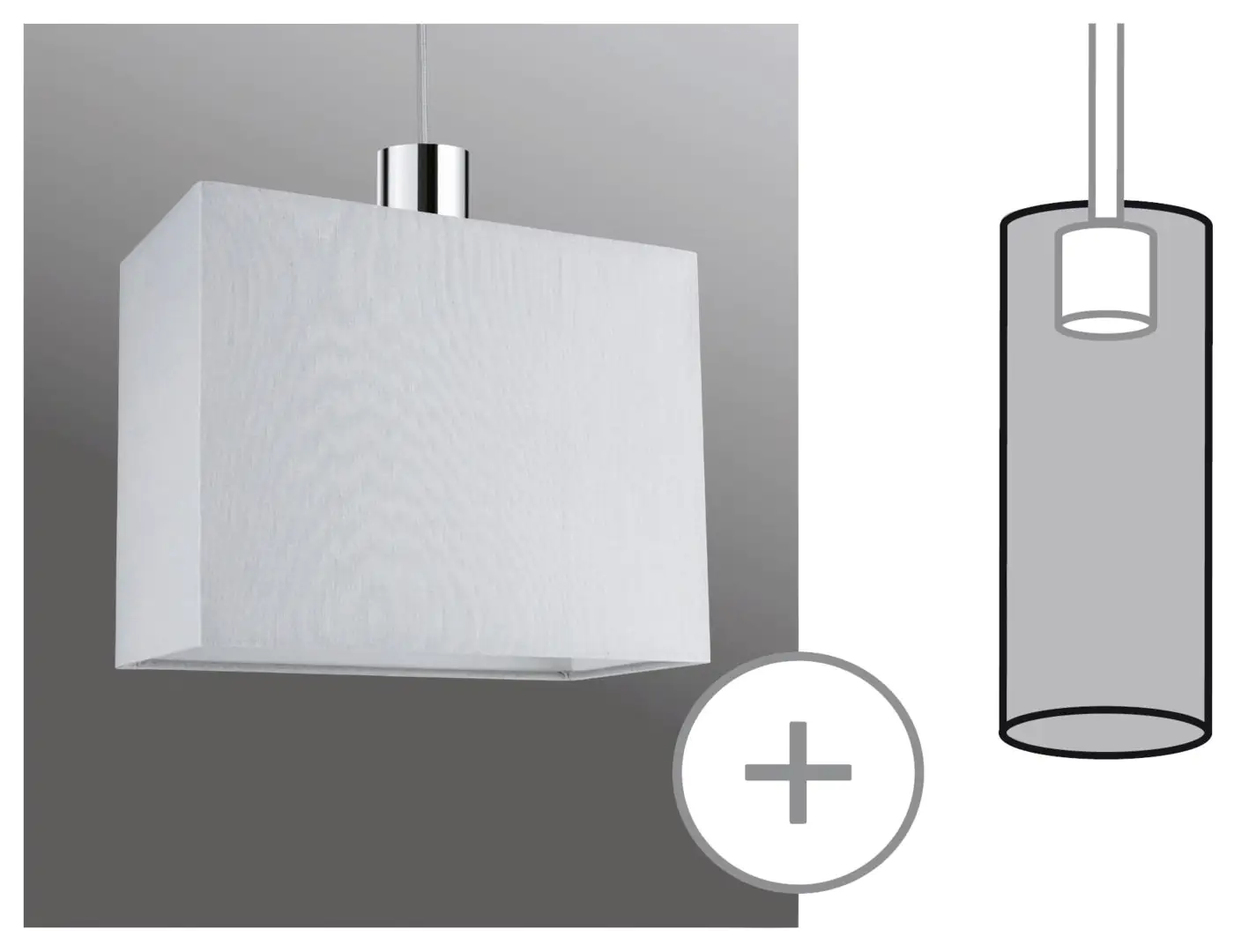 Paulmann URail Lampenschirm Verona 2Easy grau 25 x 13 cm