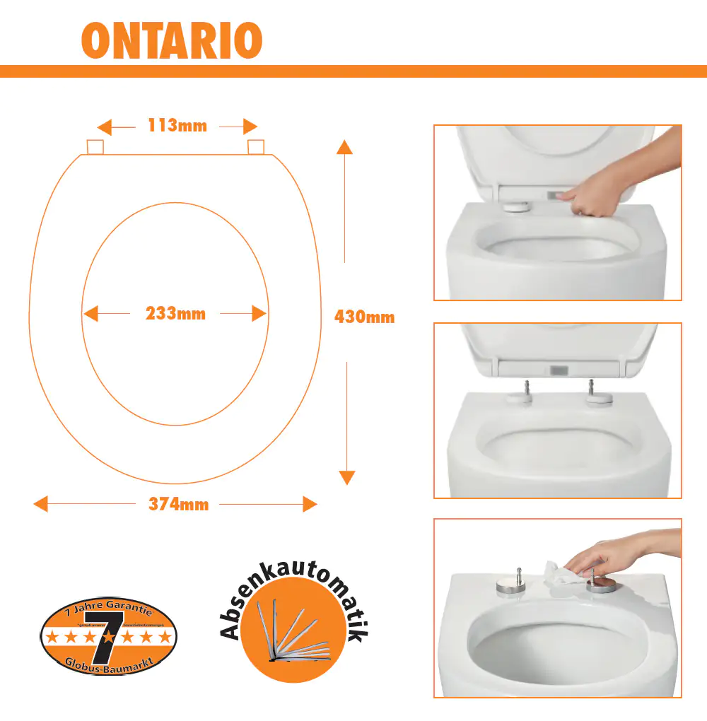 Primaster WC-Sitz mit Absenkautomatik Ontario weiß