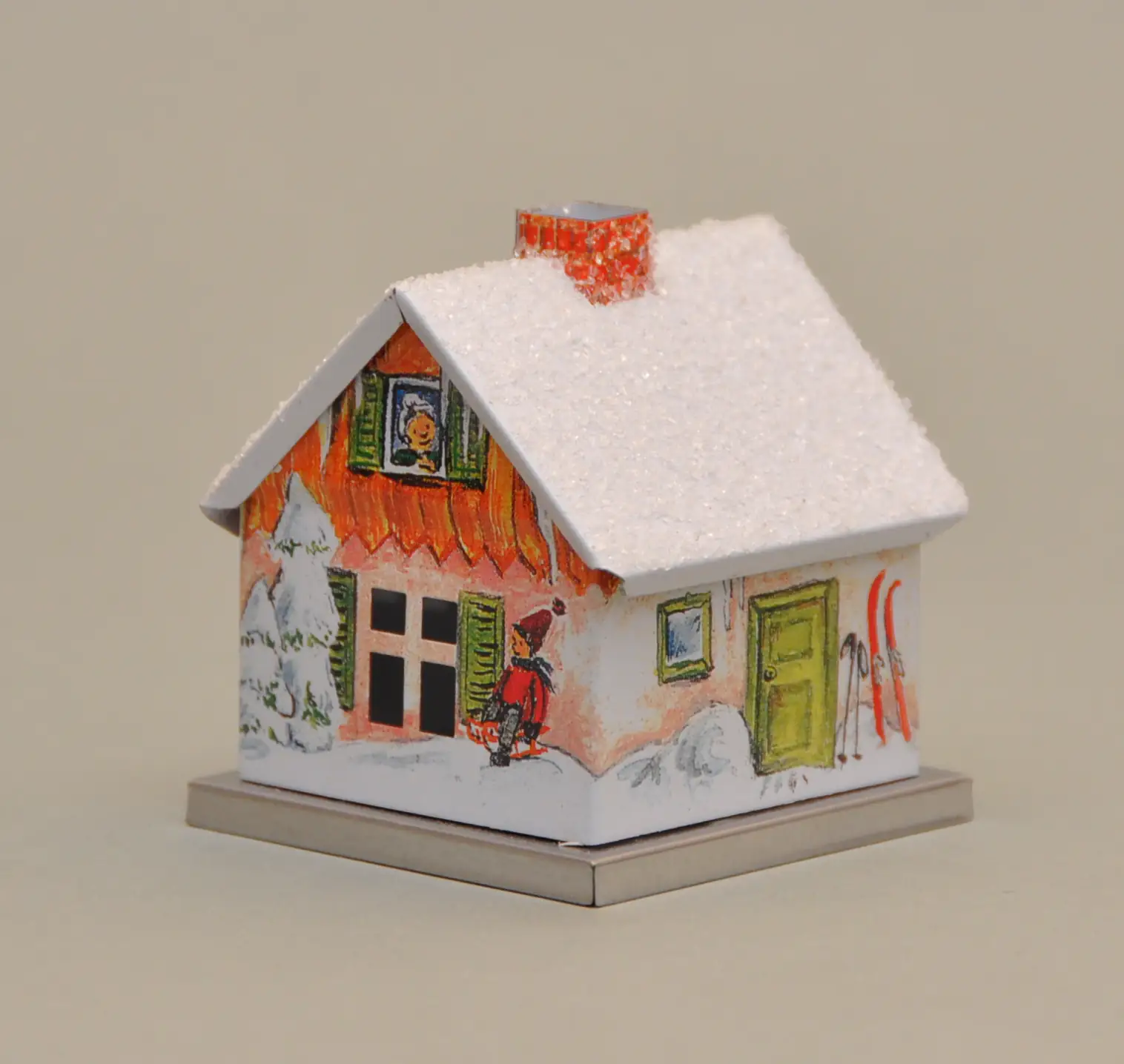 4105640002028 Knox Räucherhaus aus Metall Motiv Winter-Märchen