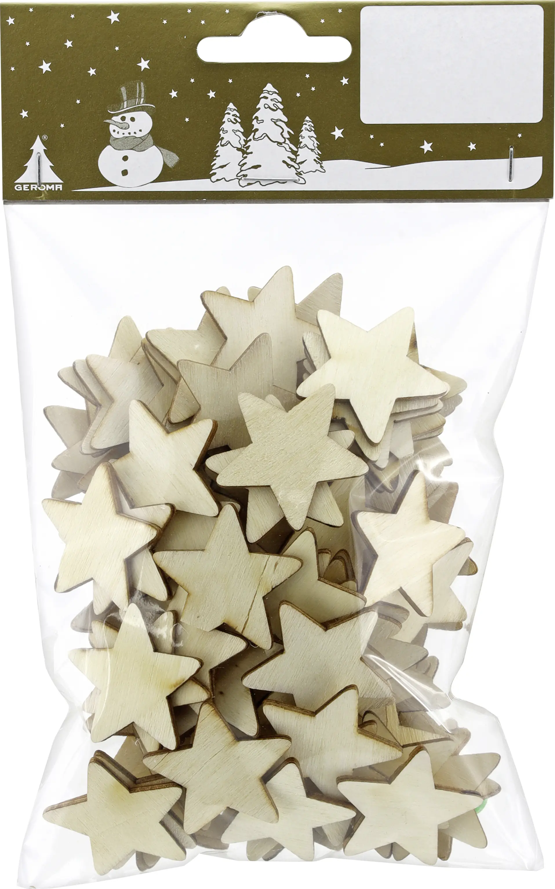 Weihnachtsdeko Stern aus Sperrholz 3,2 cm natur - 130 Stück