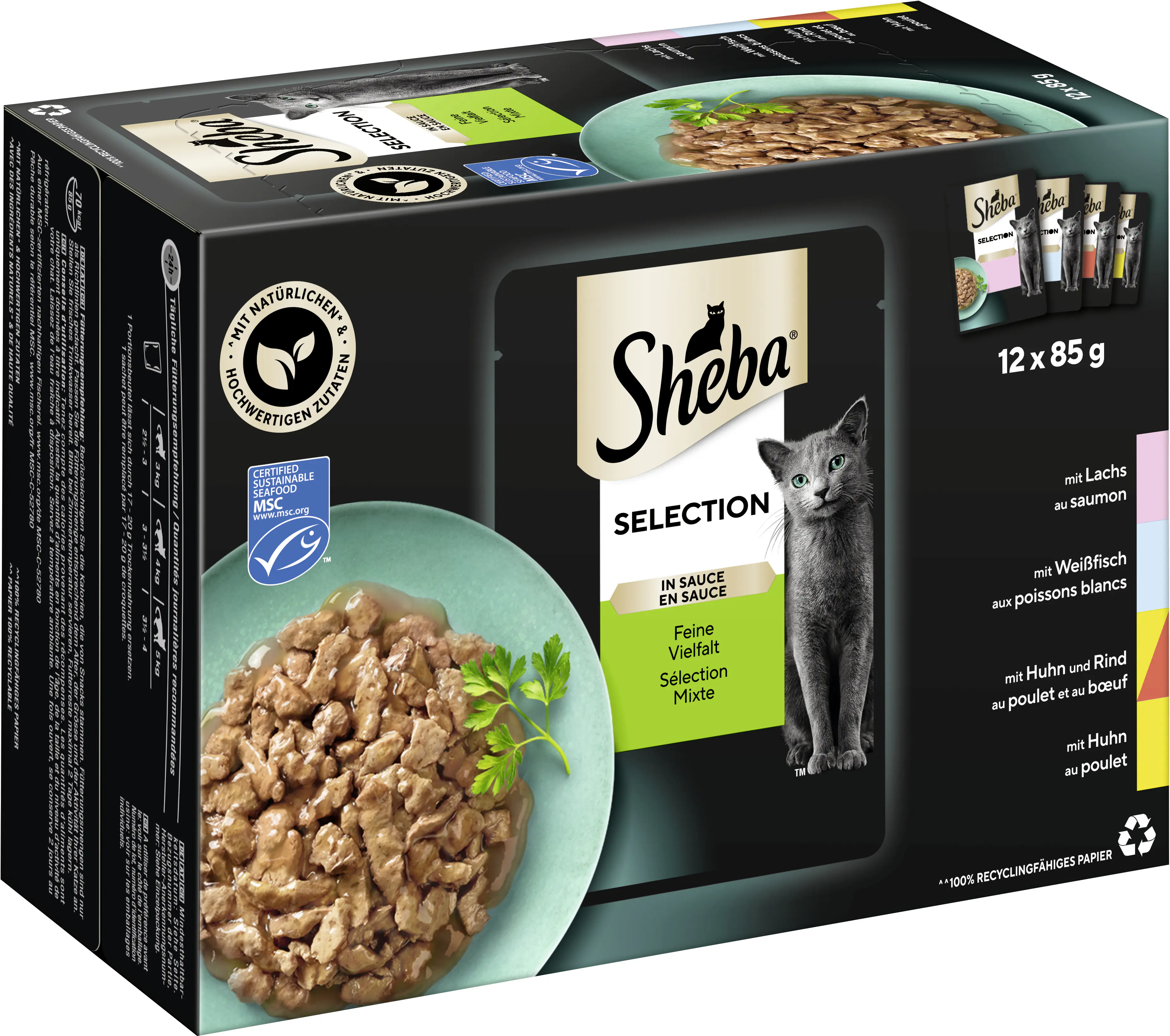Sheba Selection in Sauce Katzennassfutter Adult 12 x 85 g Feine Vielfalt
