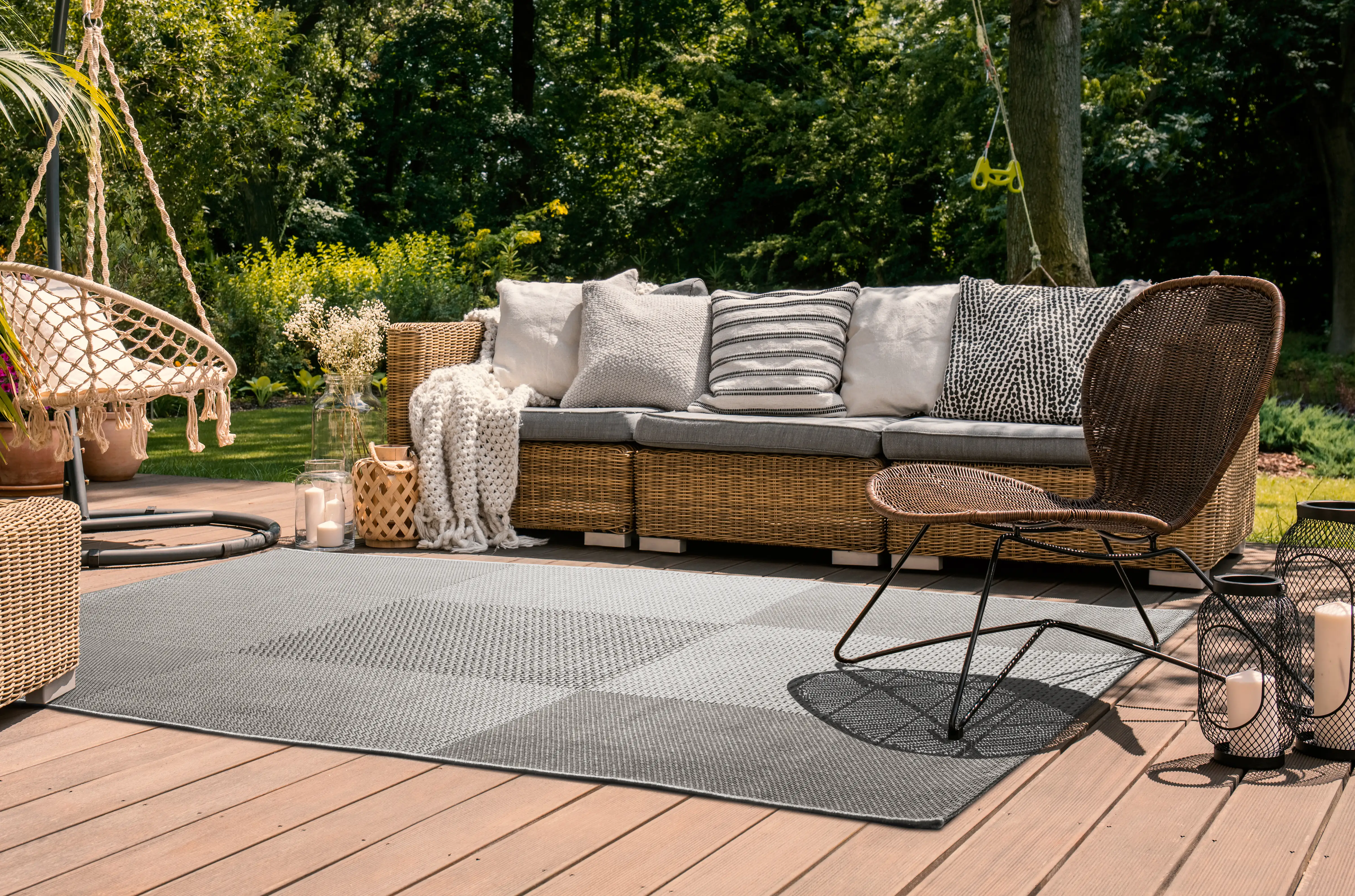 4002398908957_2 Andiamo Outdoorteppich Arizona grau-anthrazit, 133 x 190 cm