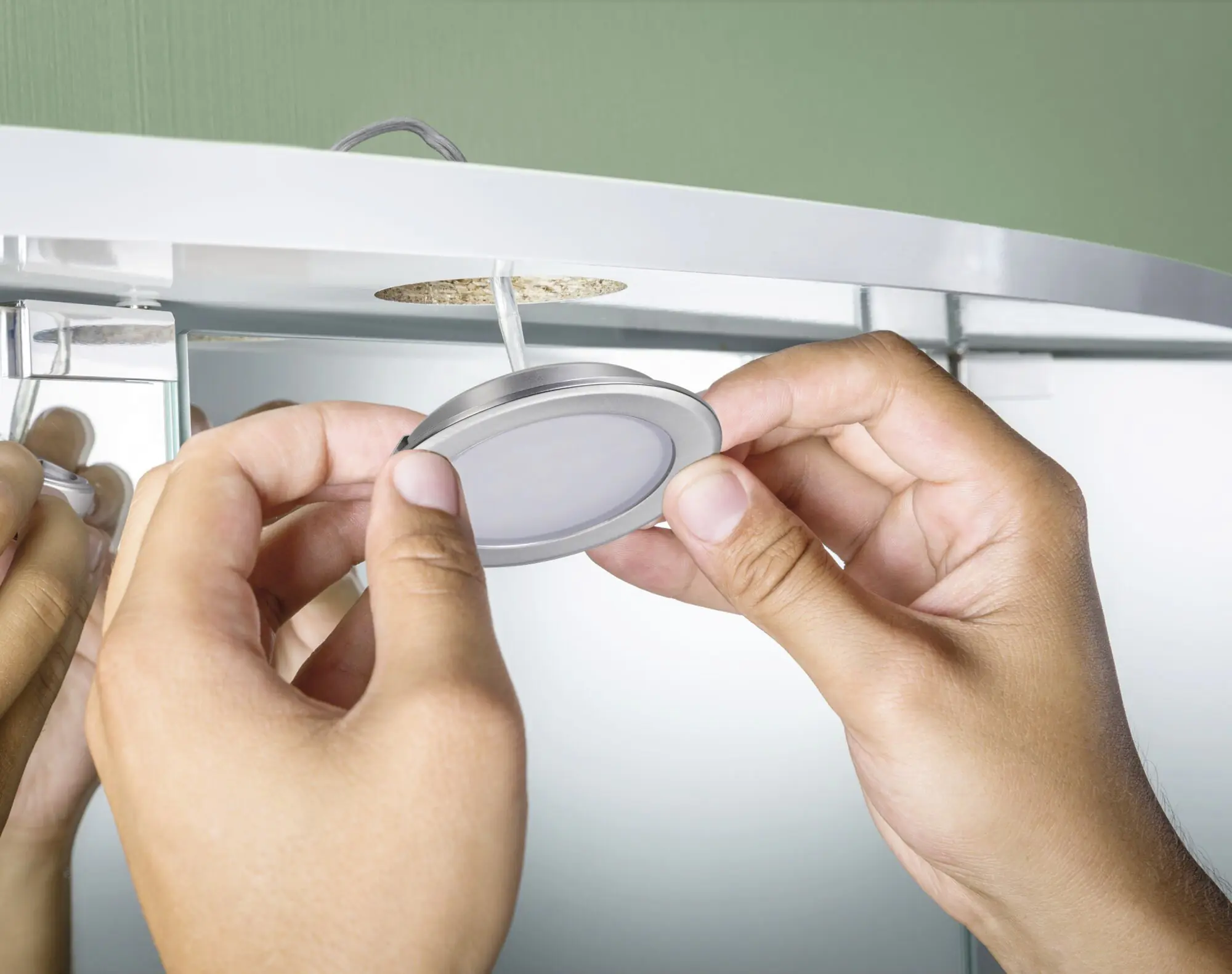 Paulmann LED Möbel-Einbauleuchte eisen gebürstet Ø 6,5 cm warmweiß 3er Set