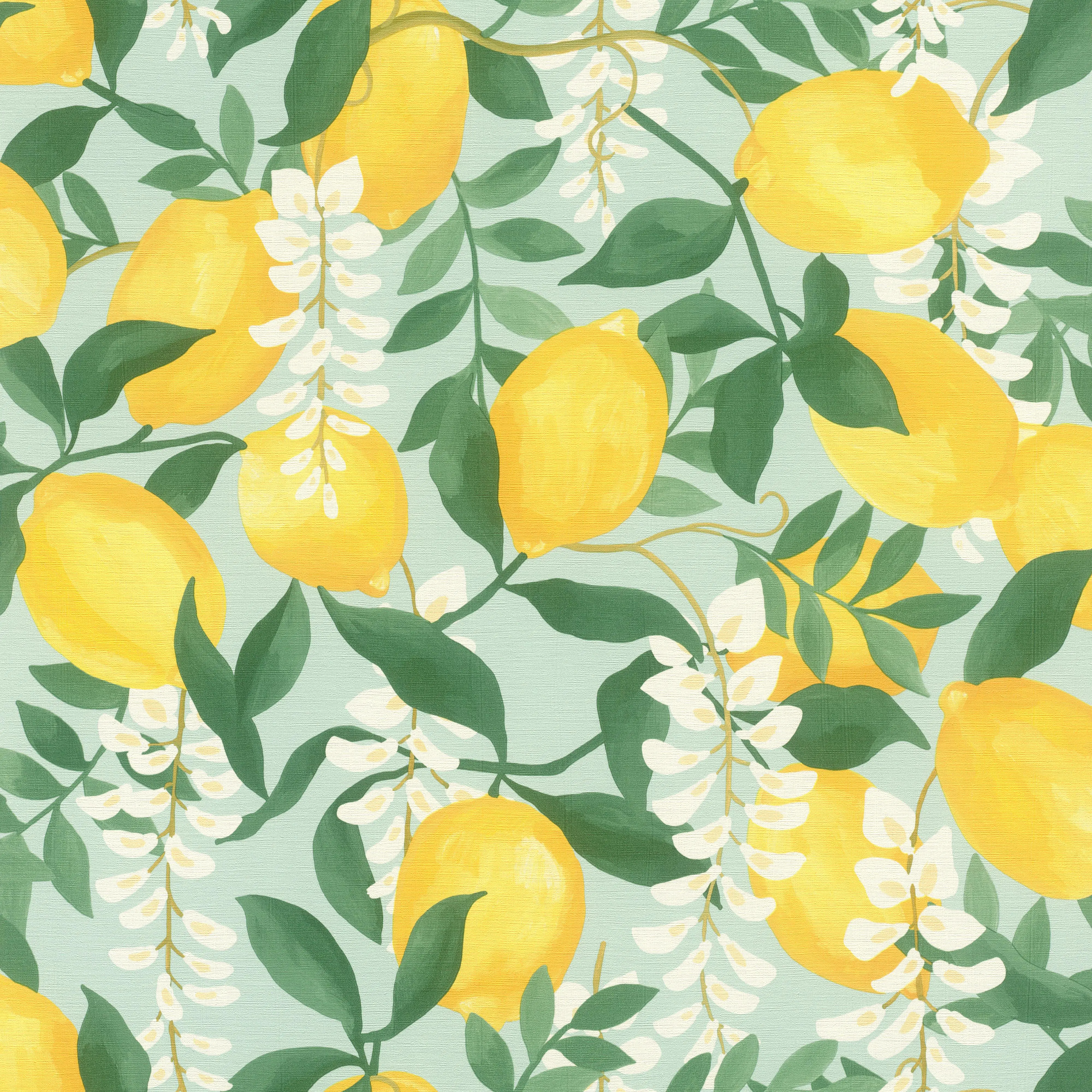 Tesa x Rasch selbstklebende Tapete Portofino Zitronen gelb grün 6 x 0,53 m 