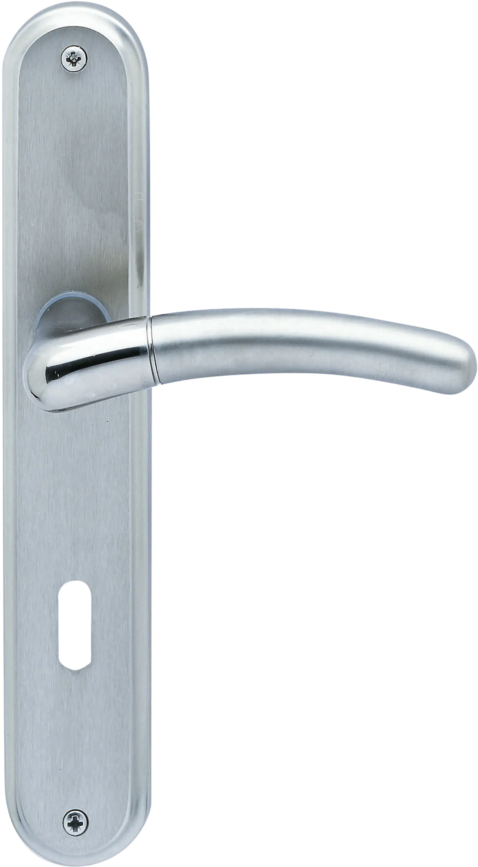 Alpertec BB-Langschildgarnitur Beate Messing Bi-Colour abgerundet