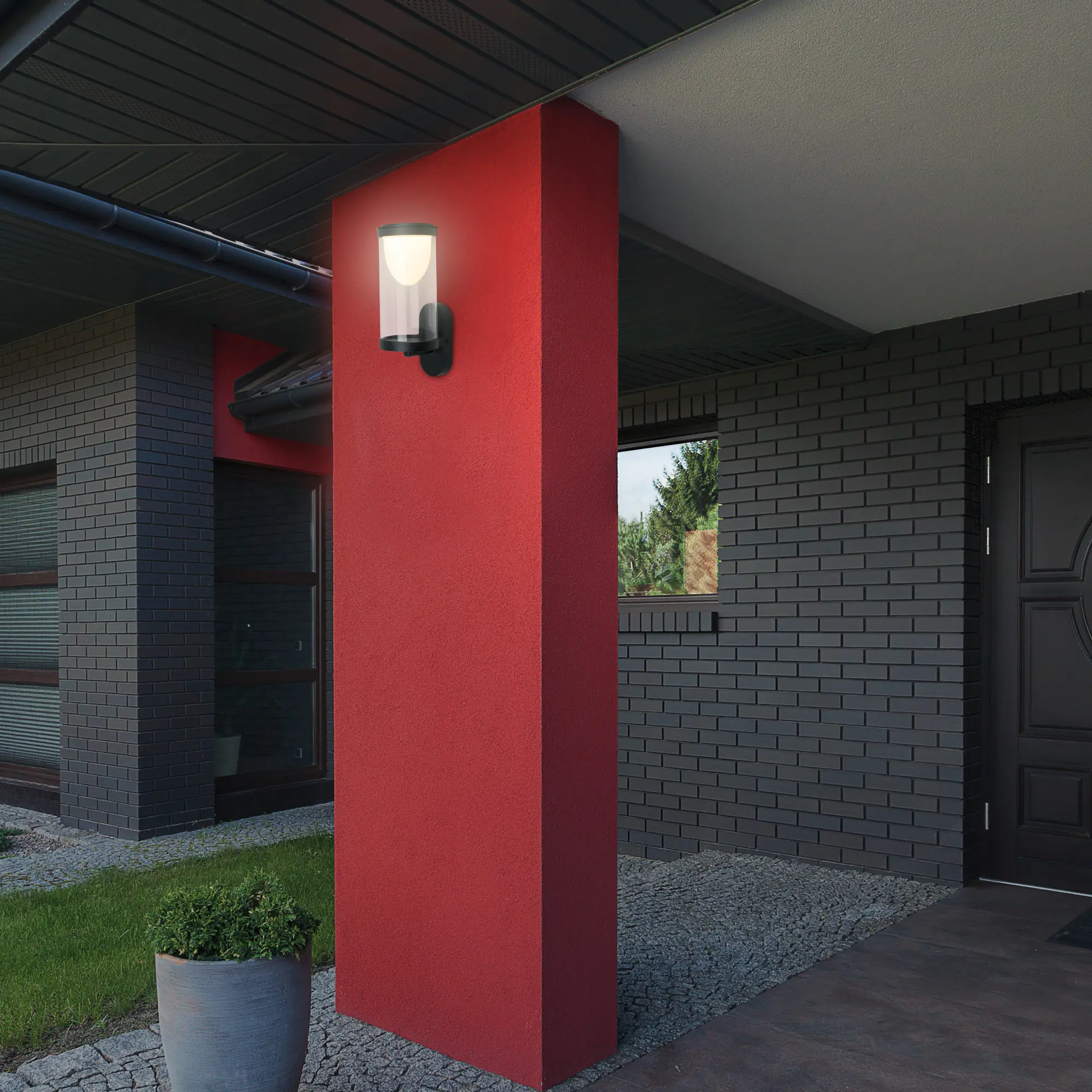 Briloner LED Außenwandleuchte Touch Akku 4W schwarz dimmbar warmweiß