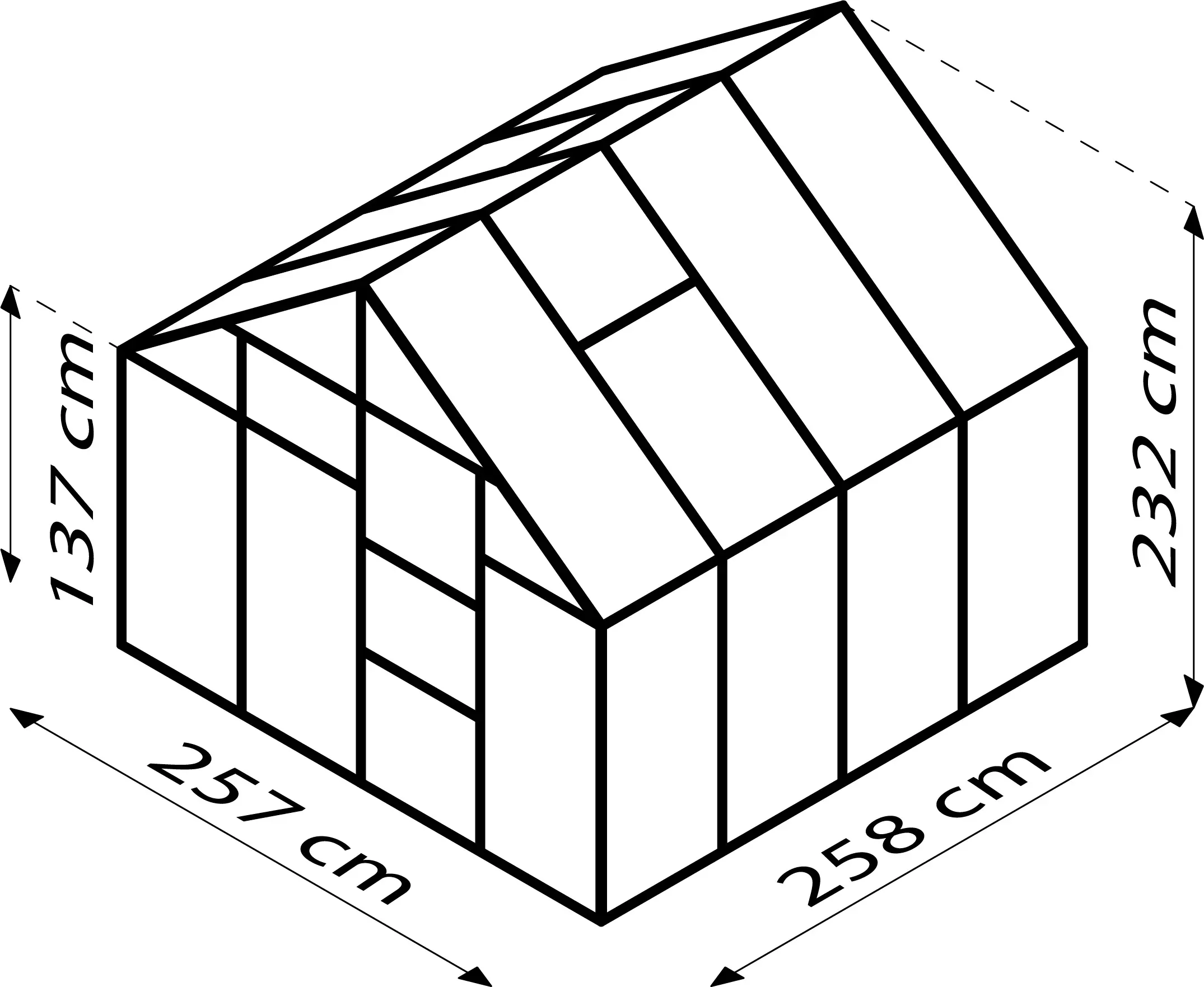 Vitavia Gewächshaus Merkur 6700 254 x 254 cm 3 mm Sicherheitsglas