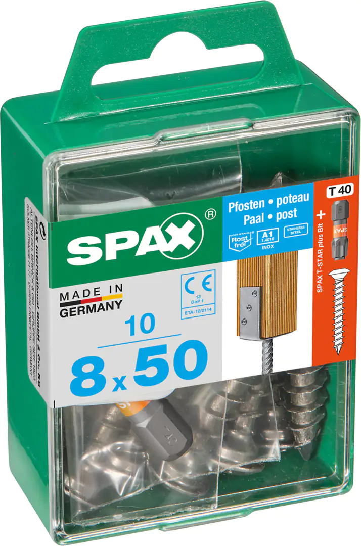 Spax Pfostenschrauben 8.0 x 50 mm TX 40 - 10 Stk.