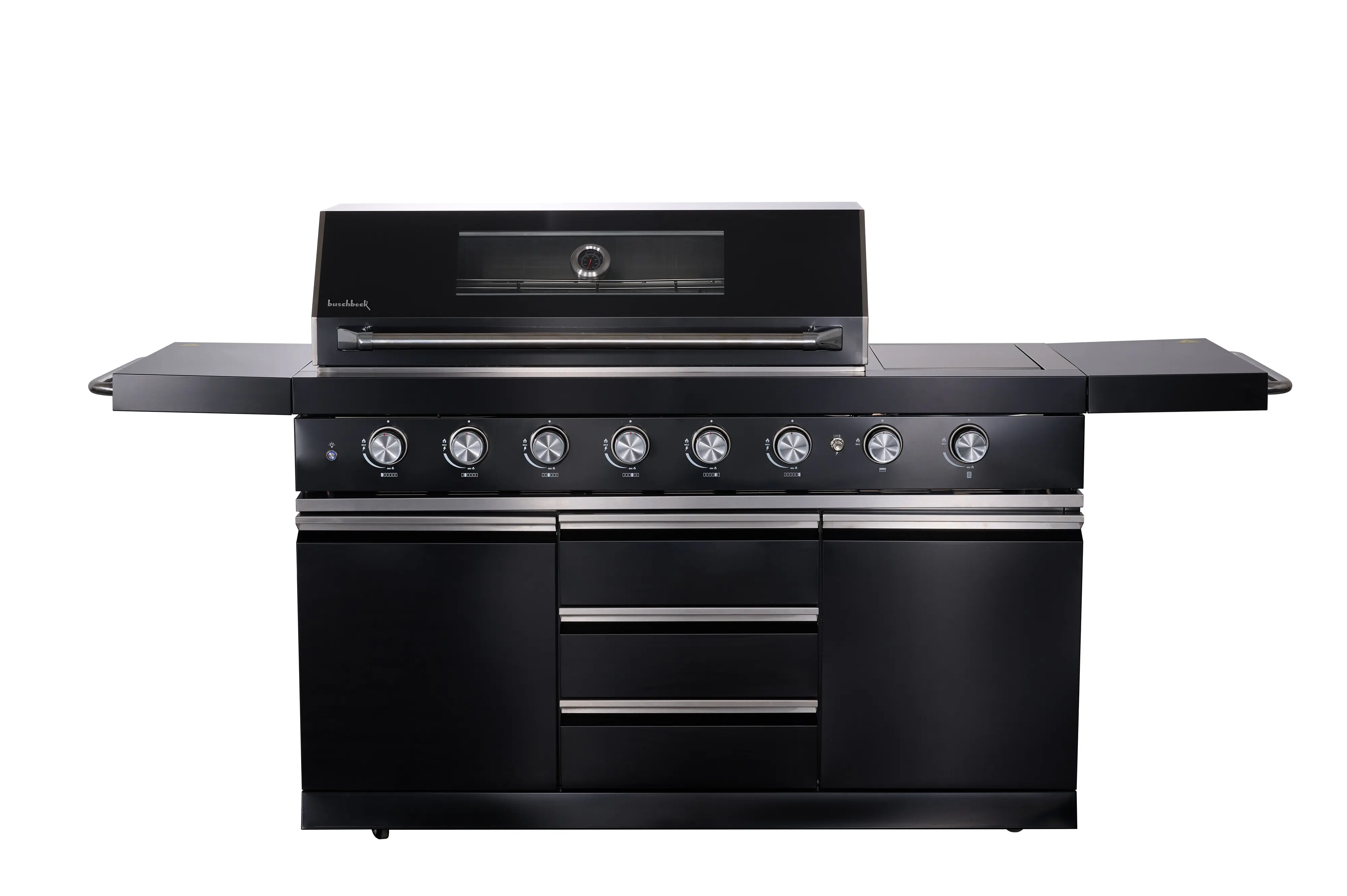 Buschbeck Outdoorküche Chester schwarz 96 x 45 cm 6 Brenner & 1 Heckbrenner Gasgrill