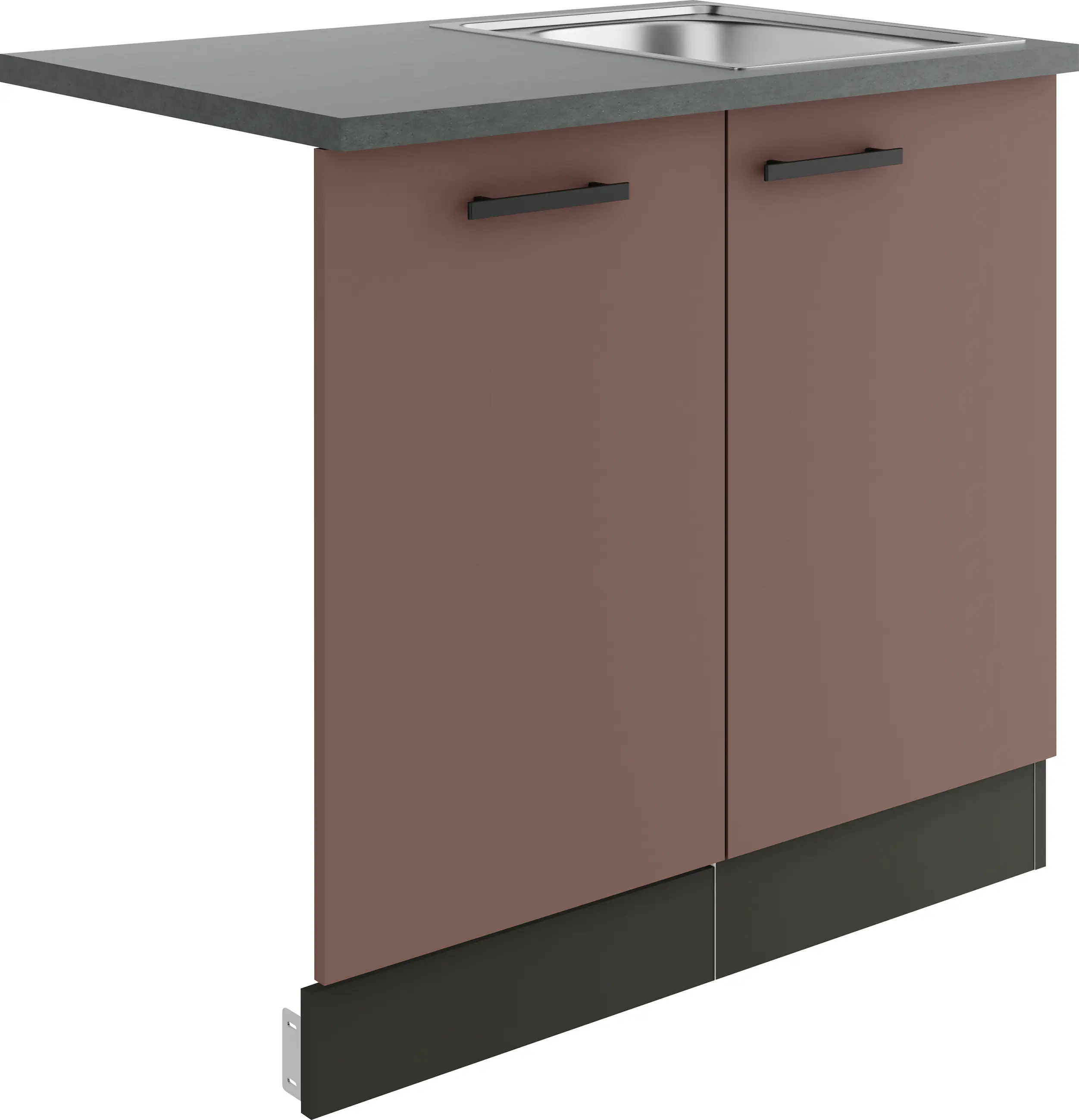 Optifit Spüle mit Unterschrank-Set Nizza 407 rostrot/anthrazit 90 cm