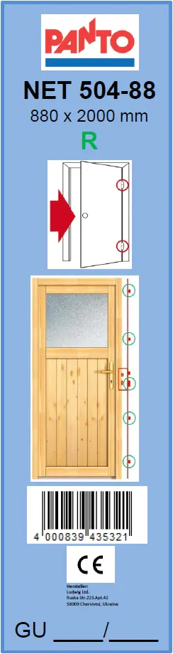 Panto Nebeneingangstür Holz NET504-88 88 x 200 cm DIN rechts Panto Nebeneingangstür Holz NET504-88 88 x 200 cm DIN rechts