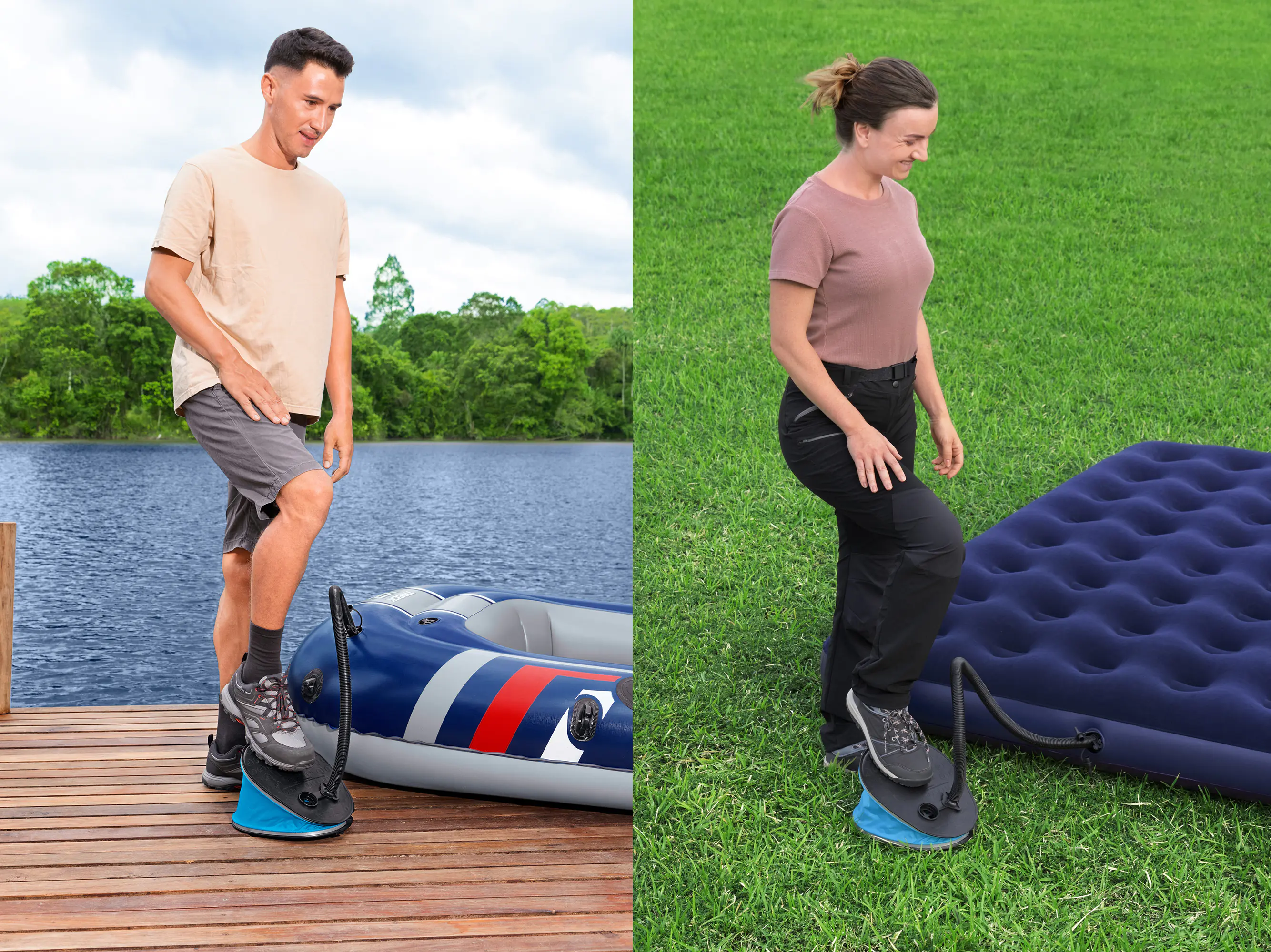 Bestway Fußpumpe Air Step blau-schwarz 1,6 L Bestway Fußpumpe Air Step blau-schwarz 1,6 L