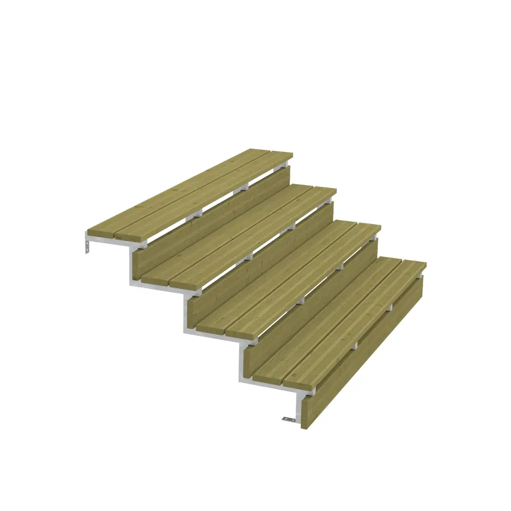 Plus Außentreppe Kiefer/Feuerverzinkt 4 Stufen 180 cm breit