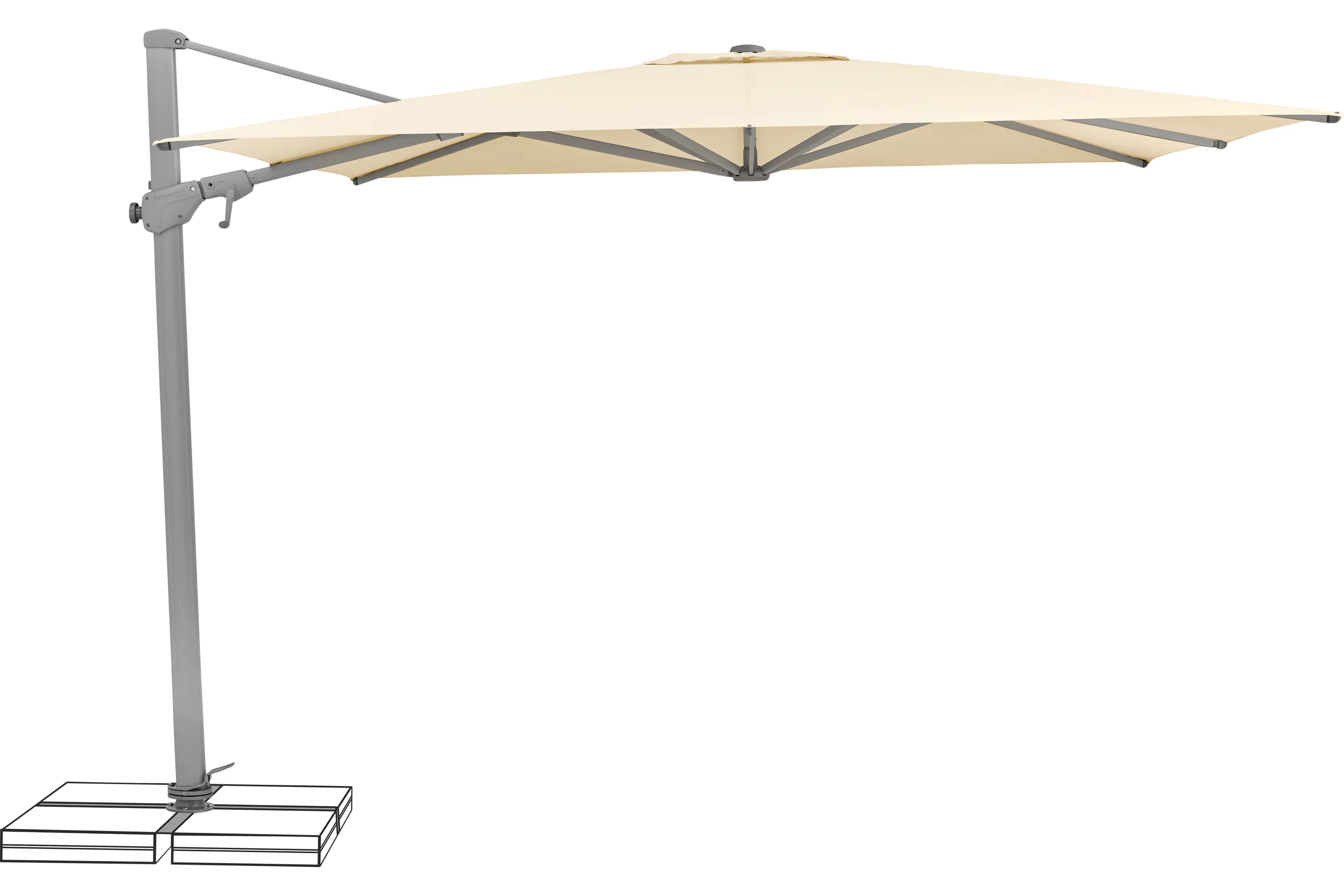 Suncomfort Sonnenschirm Varioflex beige 300 x 300 cm Suncomfort Sonnenschirm Varioflex beige 300 x 300 cm