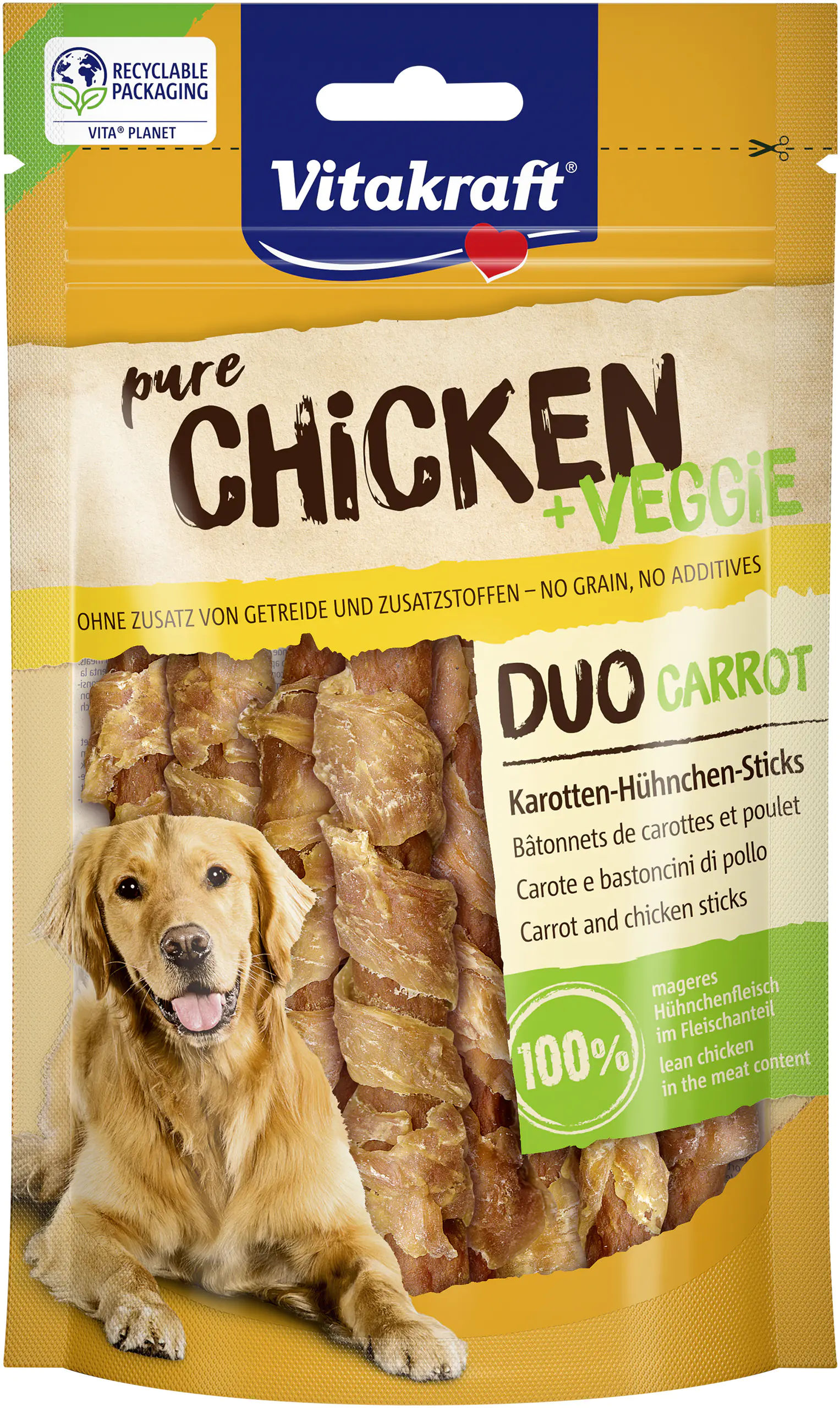 Vitakraft CHICKEN Veggie Karotte-Hühnchenstick 80 g Vitakraft CHICKEN Veggie Karotte-Hühnchenstick 80 g