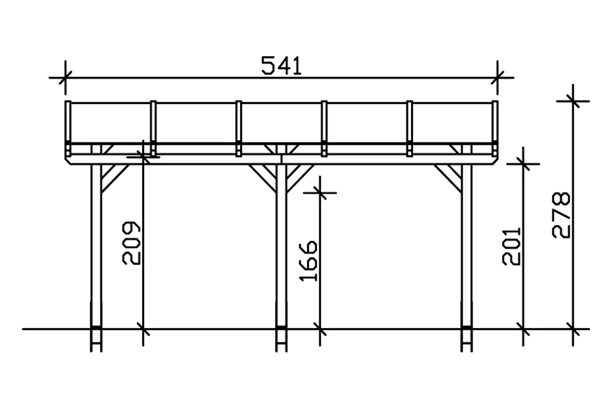 SKAN HOLZ Terrassenüberdachung Siena 541 x 400 cm Leimholz