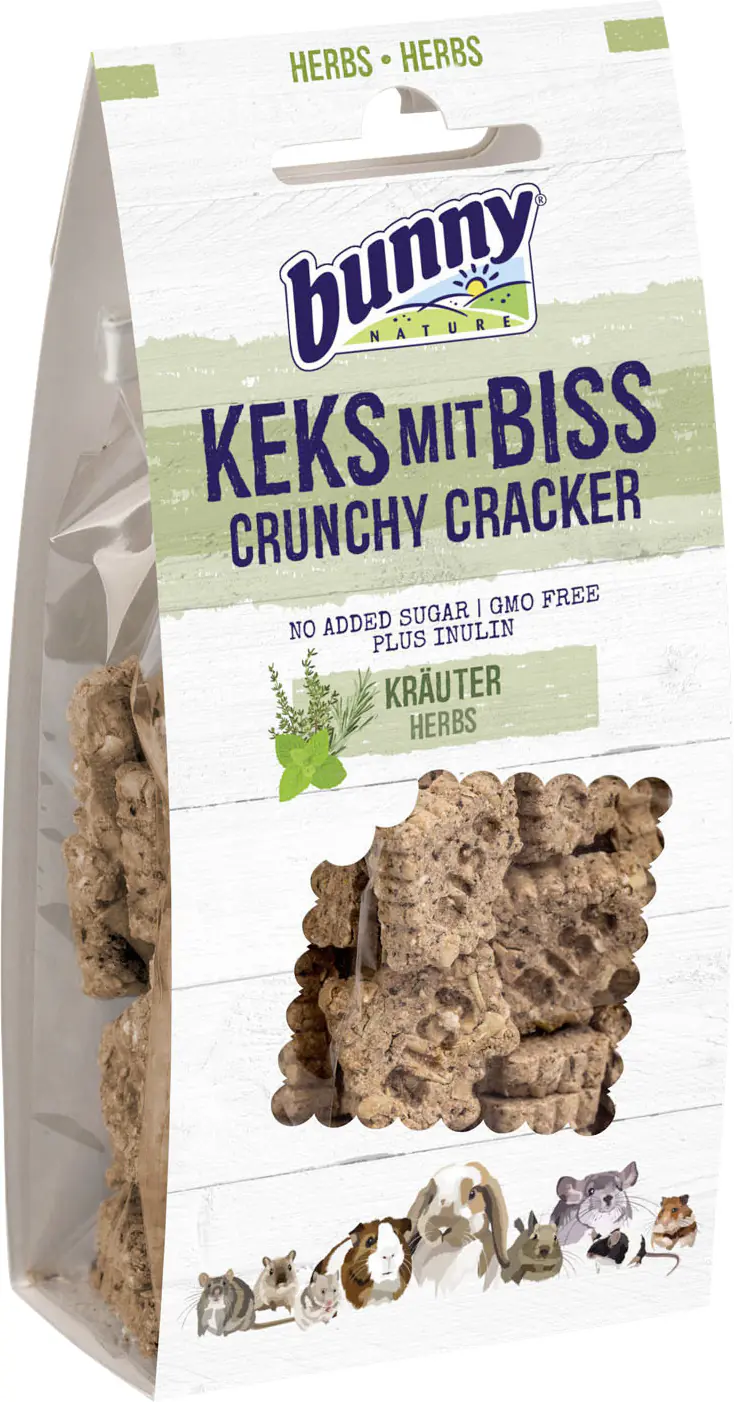 bunny Keks mit Biss Kräuter 50g für Zwergkaninchen und Nagetiere