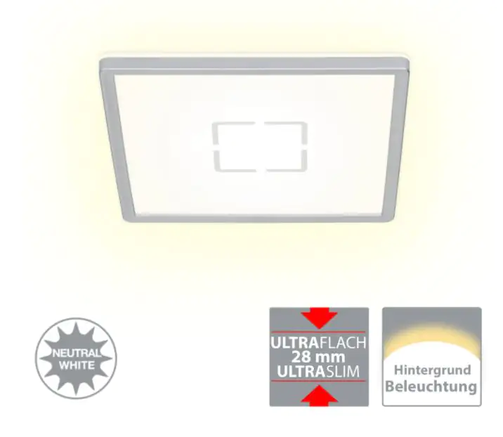 Briloner Slim LED Panel Free silber 19 x 19 cm mit Backlight-Effekt
