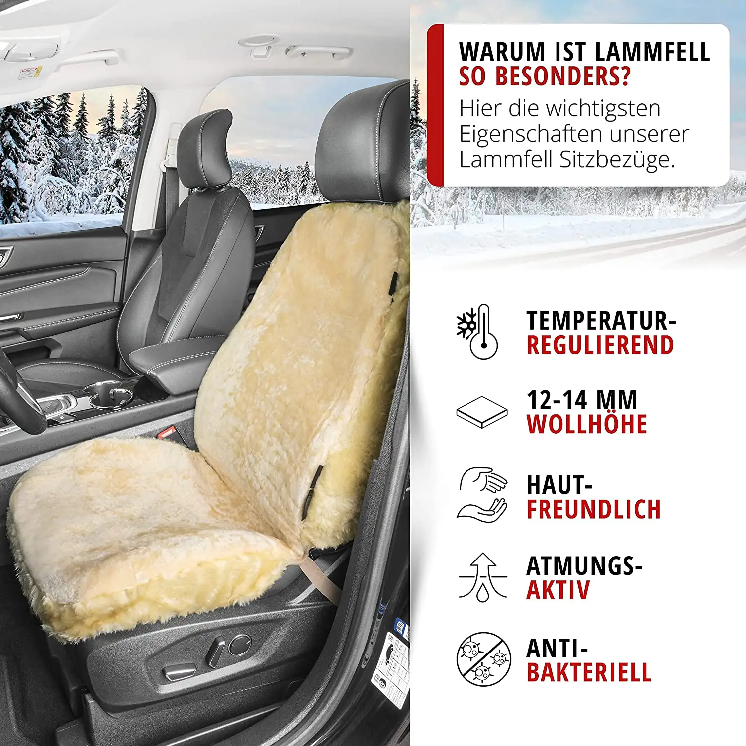 Walser Autositzbezug Lammfell Nineve beige mit ZIPP IT System 1-teilig Walser Autositzbezug Lammfell Nineve beige mit ZIPP IT System 1-teilig