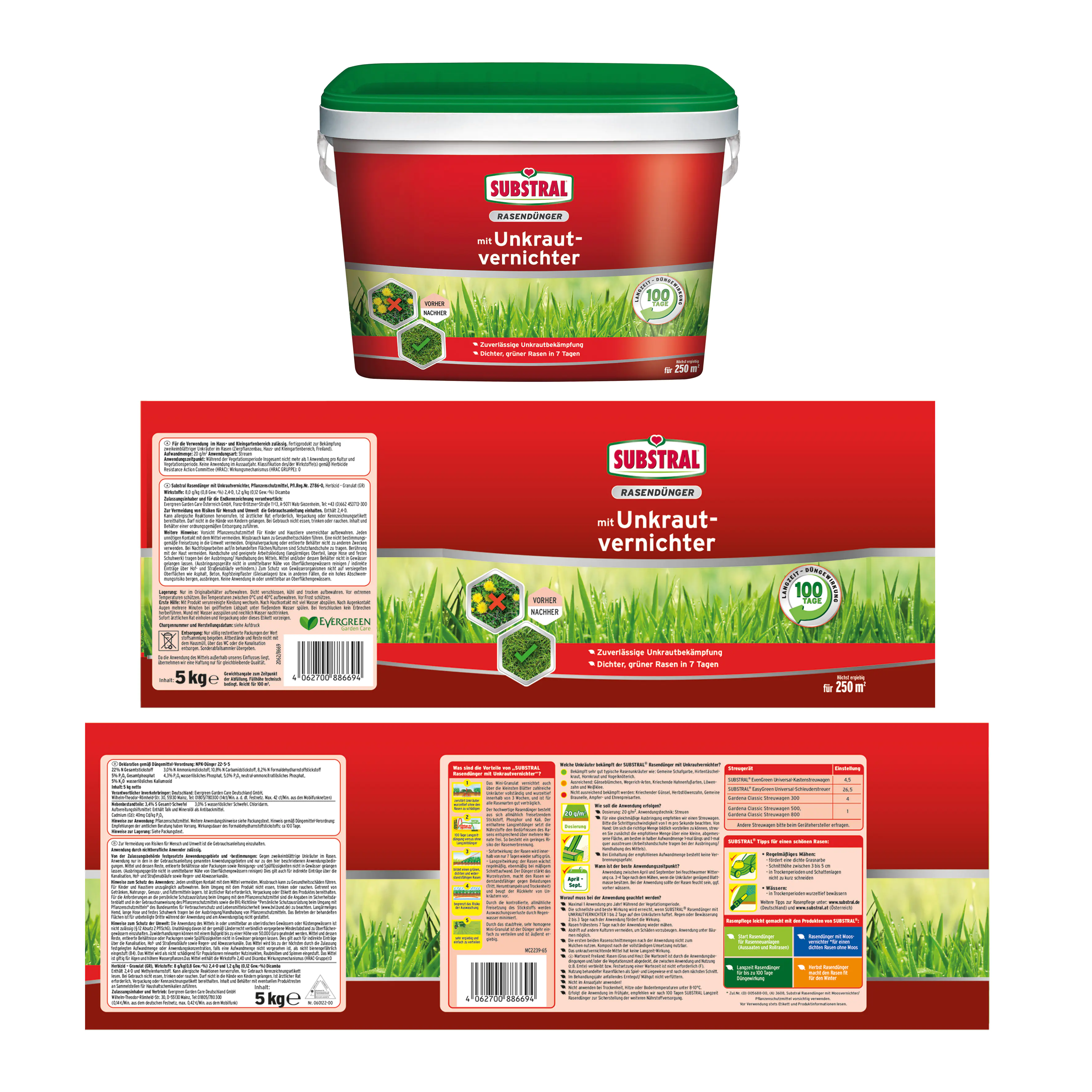 Substral Rasendünger mit Unkrautvernichter für 250 m² 5 kg