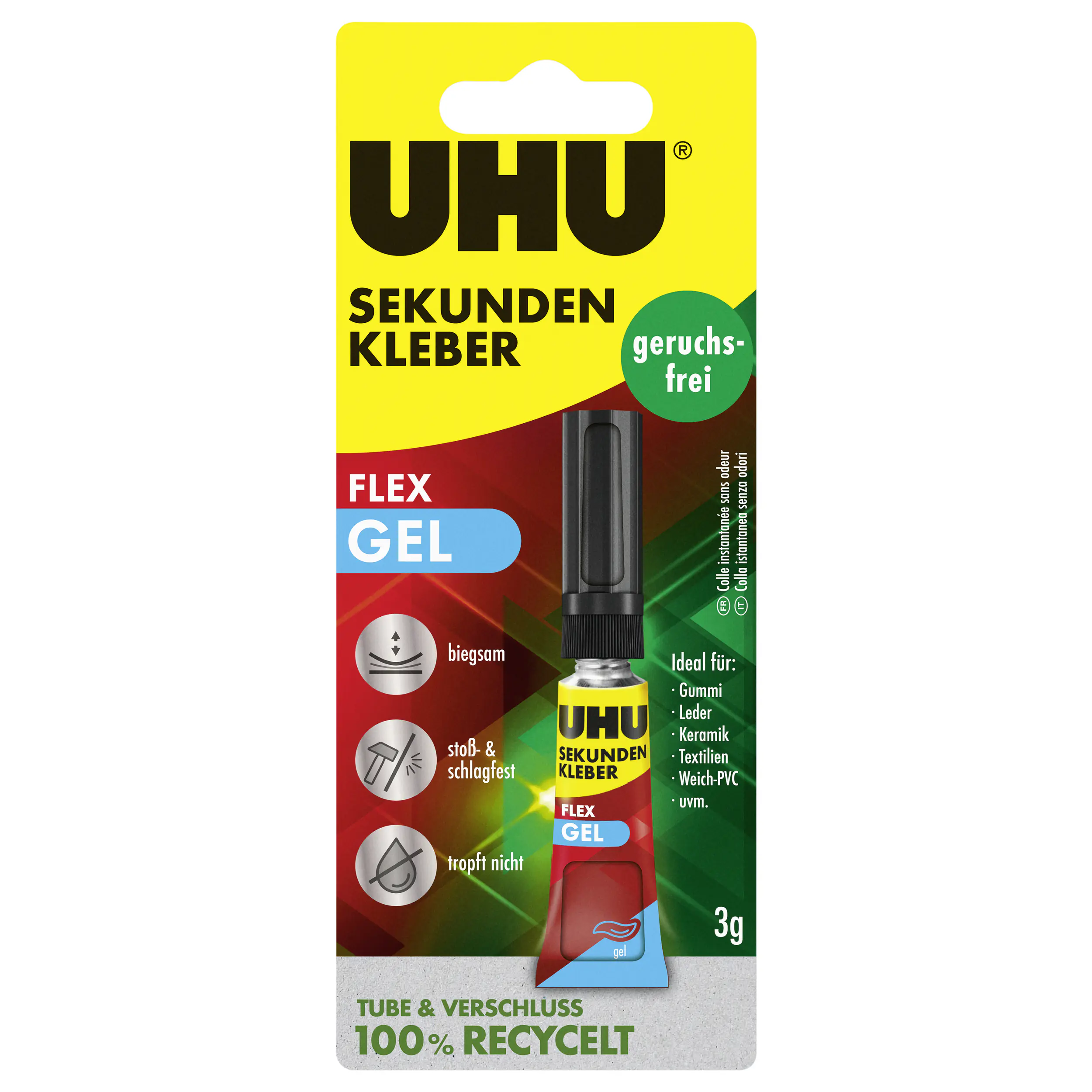 UHU Sekunden Alleskleber geruchsfrei Superflex Gel 3 g
