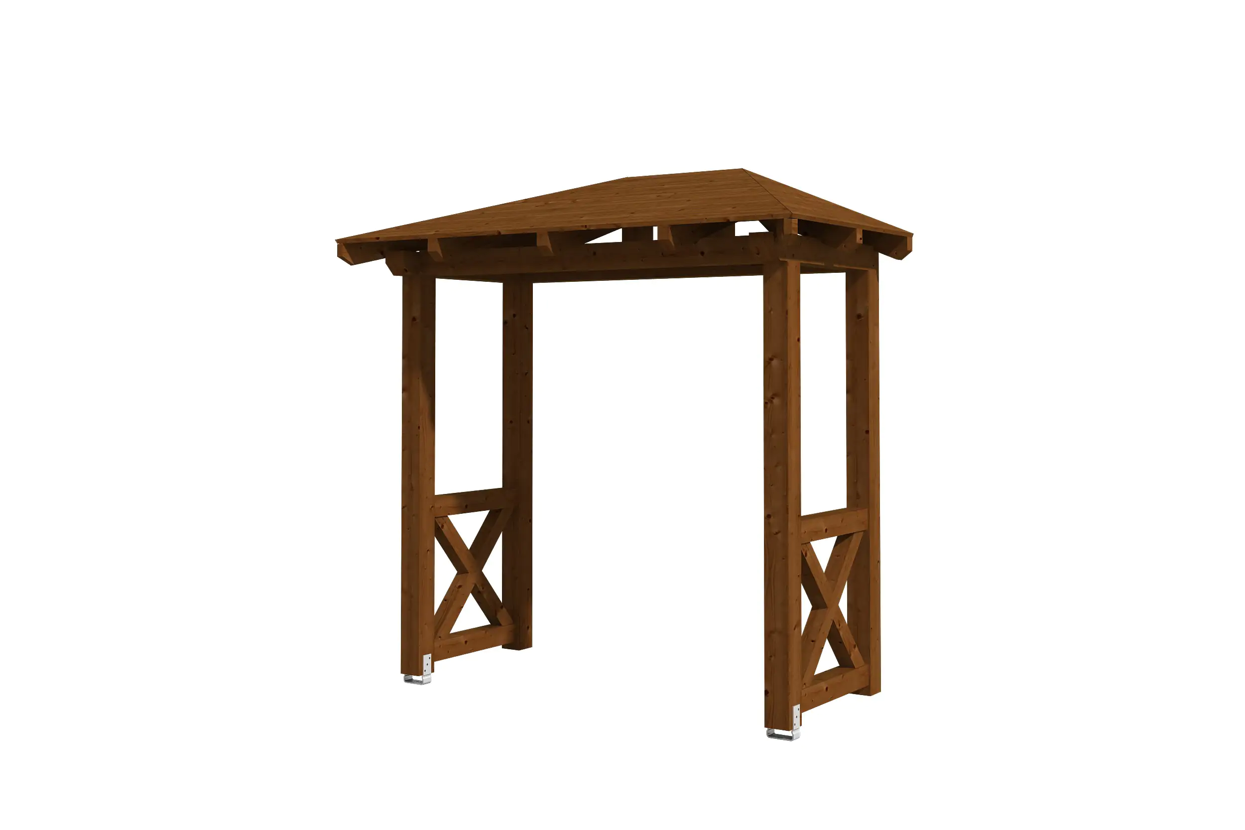 4018211017058 SKAN HOLZ Vordach Wismar Typ 4 258 x 126 cm, lasiert in Nussbaum