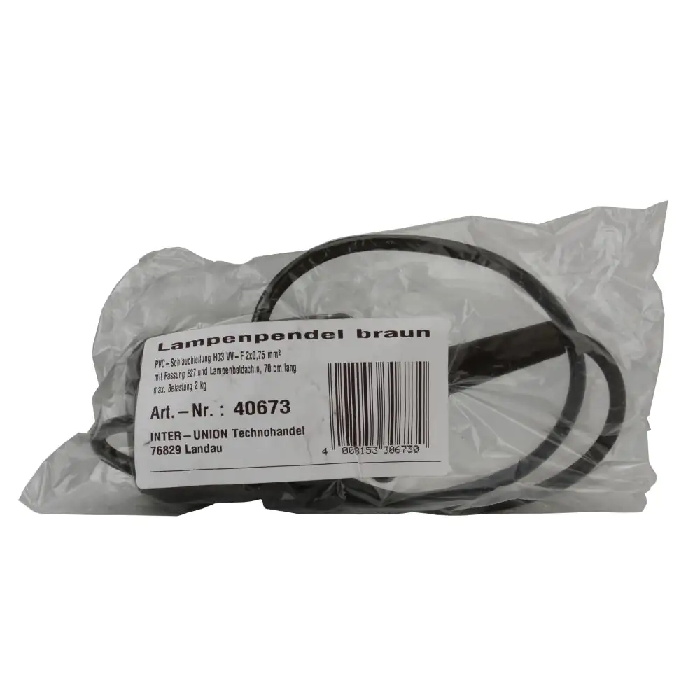 Lampen-Pendel mit Fassung E 27, braun