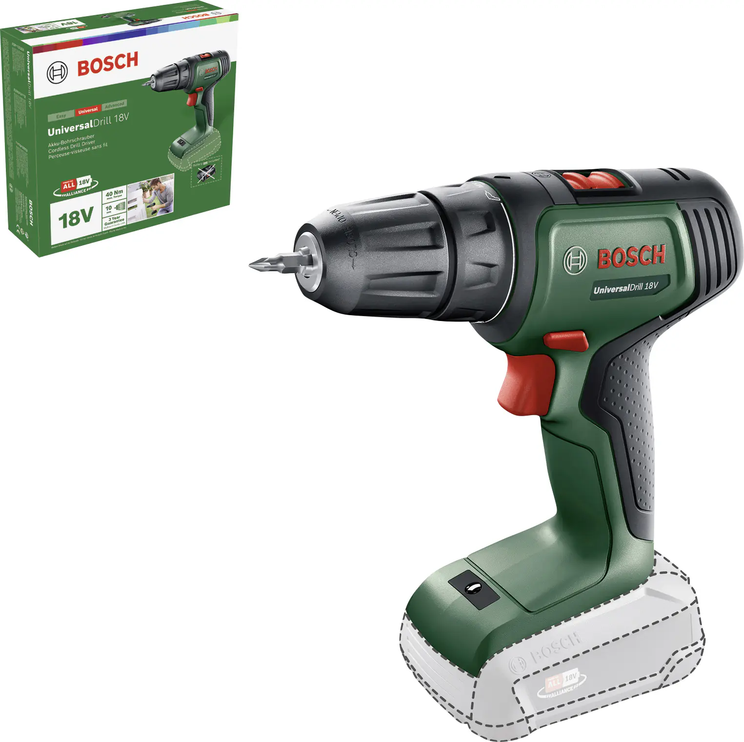 Bosch Akku-Bohrschrauber UniversalDrill 18 V 1,5  Ah Solo