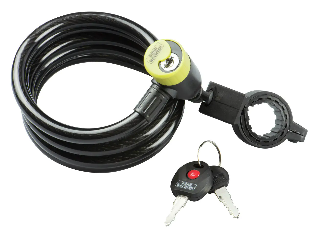 4003482131404 Burg Wächter Spiralkabelschloss 340 180 L 1800mm Ø 12mm schwarzoder silber