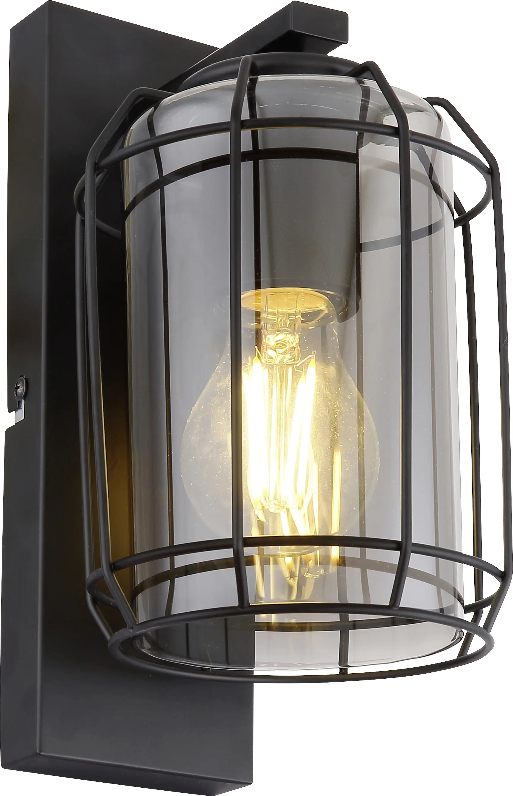 Globo Wandleuchte Kammi schwarz 25 x 13 cm E 27, max. 60 W, dimmbar