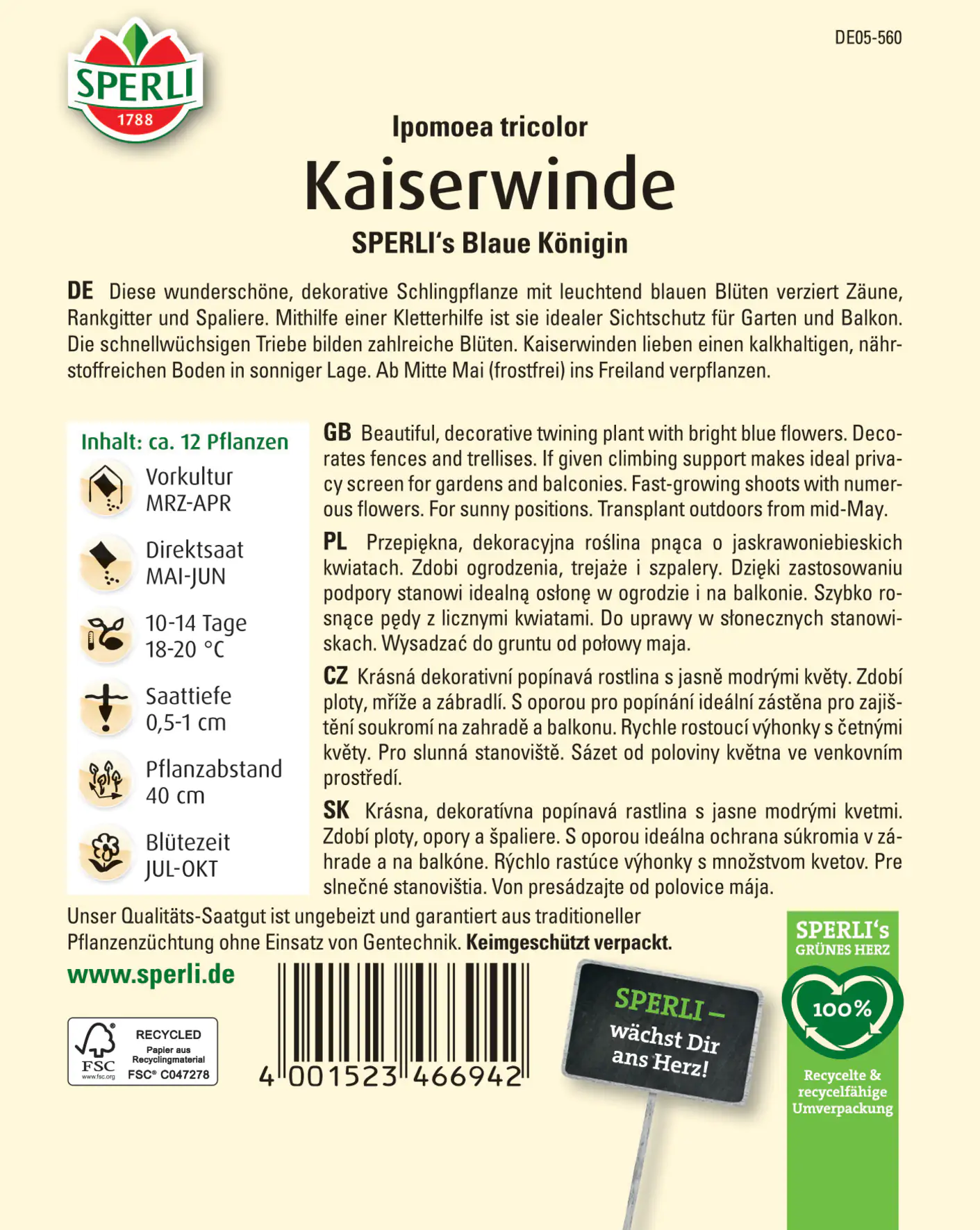 Sperli Kaiserwinde Sperli's Blaue Königin