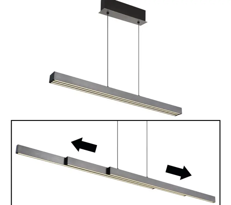 Globo LED-Pendelleuchte Ethan 150 x 150 cm grau dunkel warmweiß