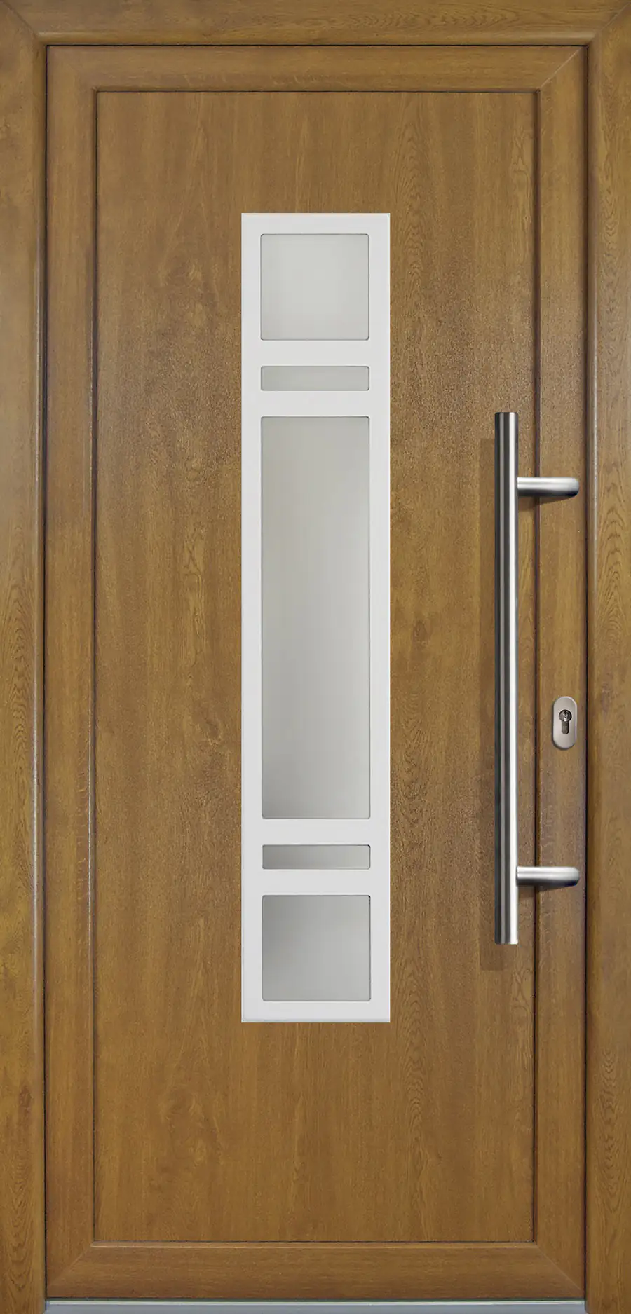 Meeth Haustür Signum PVC Exclusiv PVC Modell 83 108 x 208 cm, DIN rechts, Golden Oak