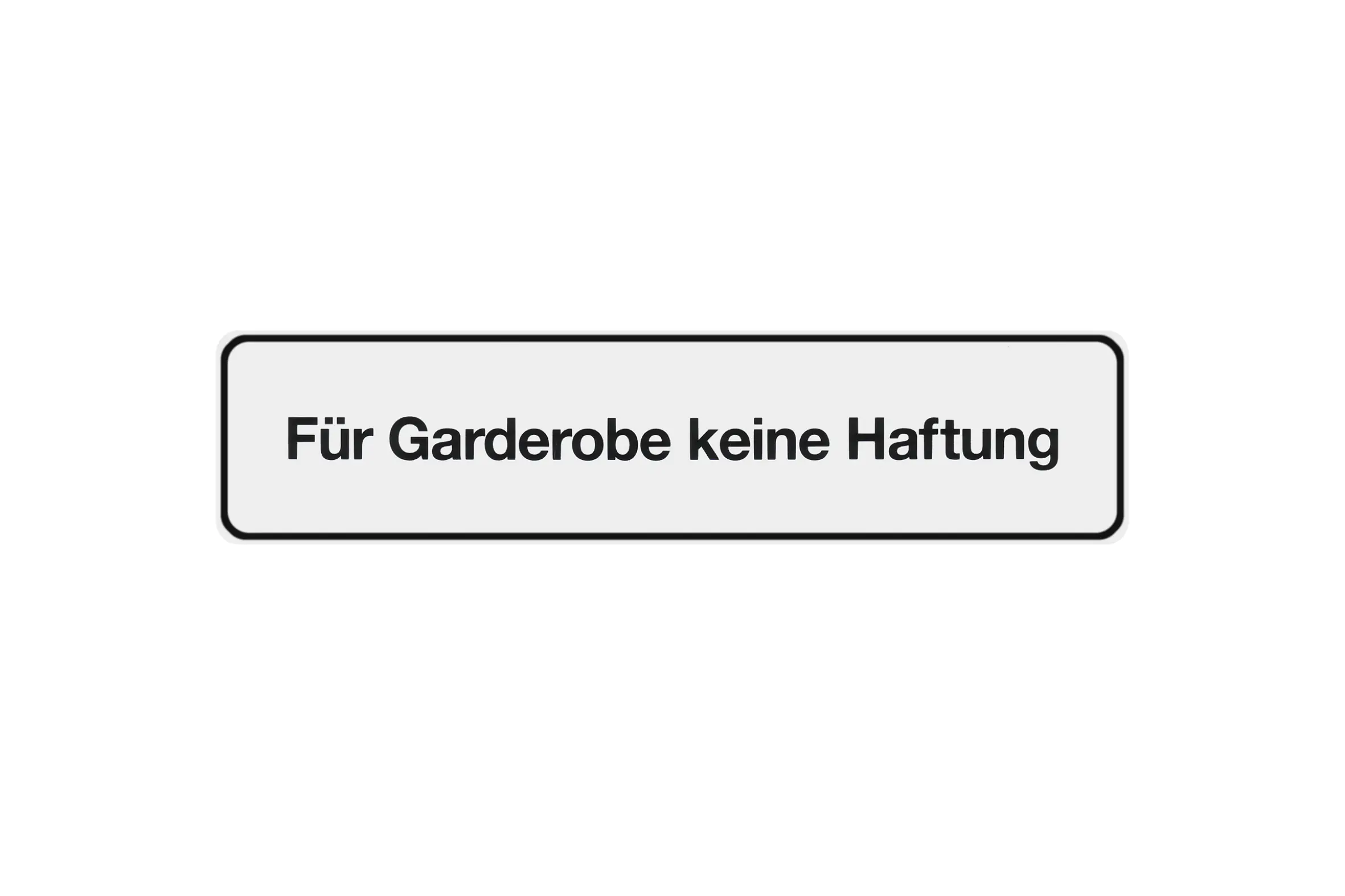 Conmetall Aufkleber Für Garderobe keine Haftung PVC 20 x 4,8 cm weiß/schwarz