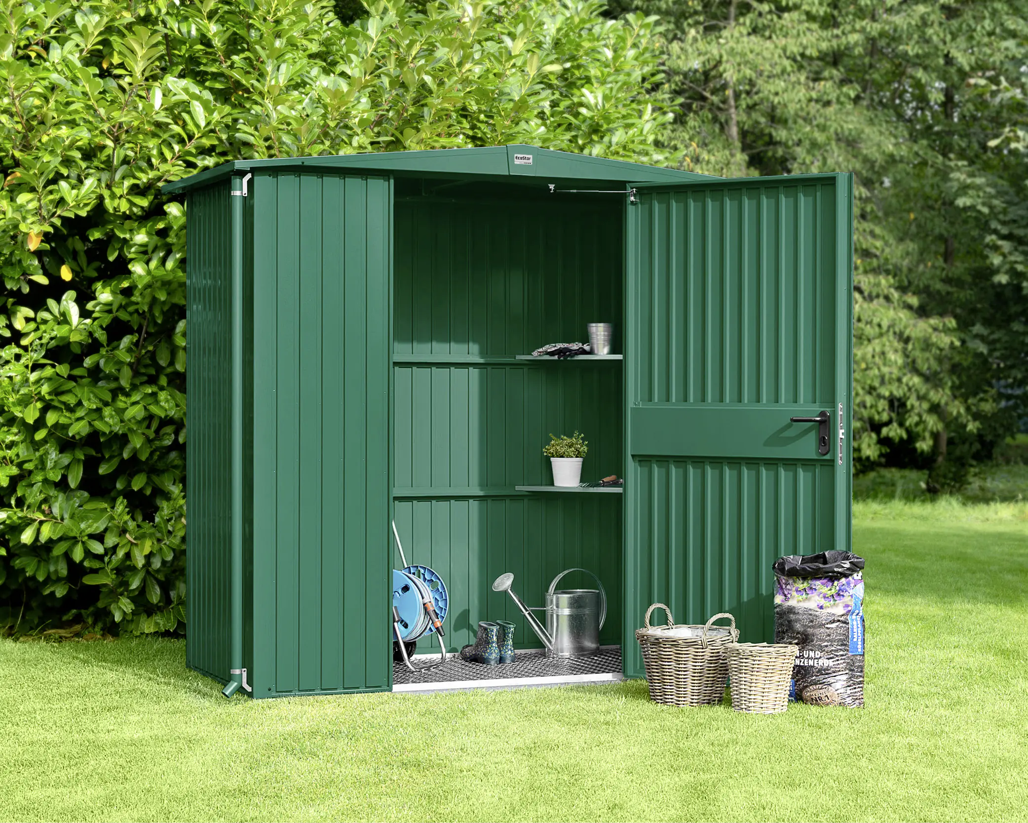 EcoStar Gerätehaus Trend-P Typ 3 312,7 x 283,4 x 232,3 cm moosgrün