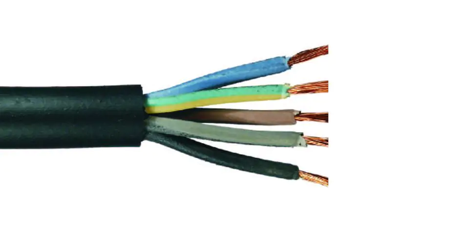 Gummileitung H07RN-F 5 x 1,5 - 5 Meter, schwarz