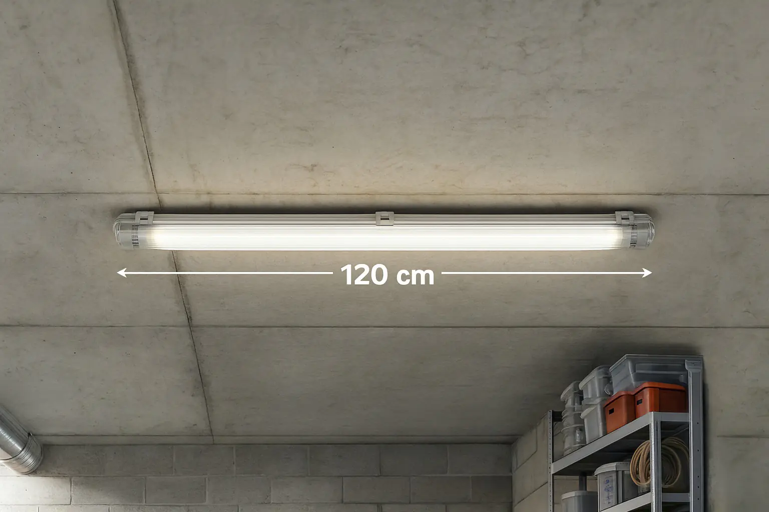TrendLine Feuchtraumleuchte 1-flammig grau 120 cm neutralweiß